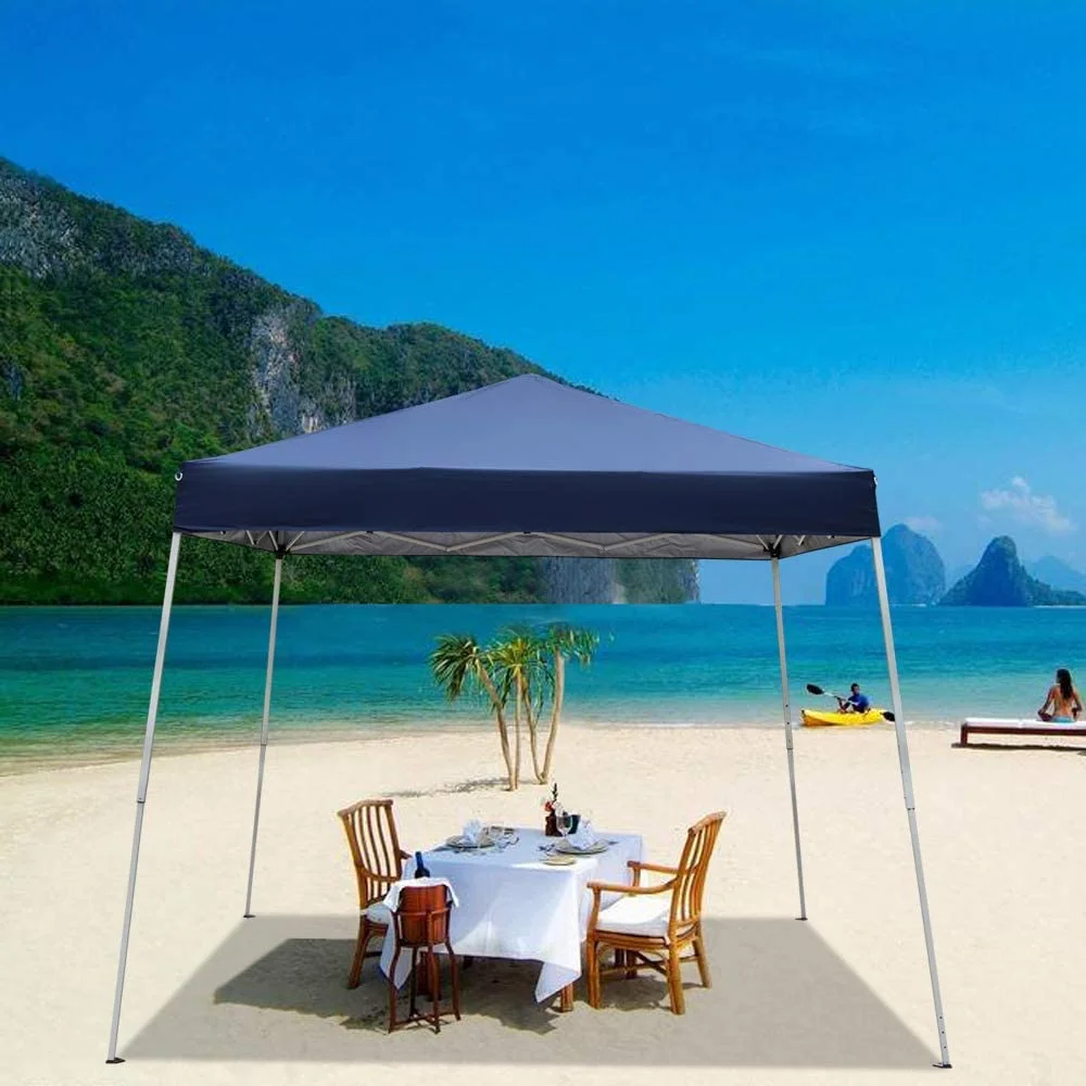 6x6 ft Pop Up Canopy Tent, Outdoor Foldable Portable Canopy for Camping, Patio, Easy Up Gazebo with Carry Bag Slant Legs - Image 7