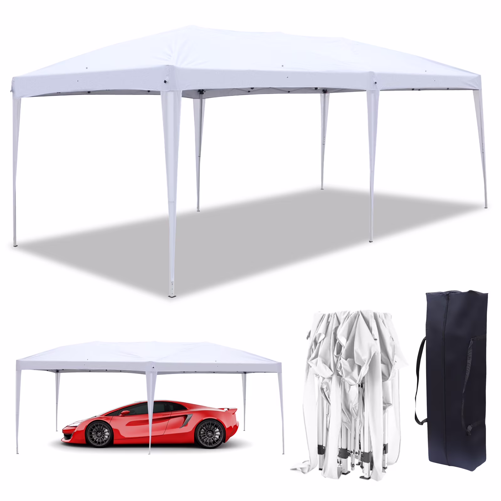 UBesGoo Ez Pop Up Patio Canopy Tent Gazebo Outdoor Party with 6 Sidewalls 10 x 20 ft Blue - Image 13