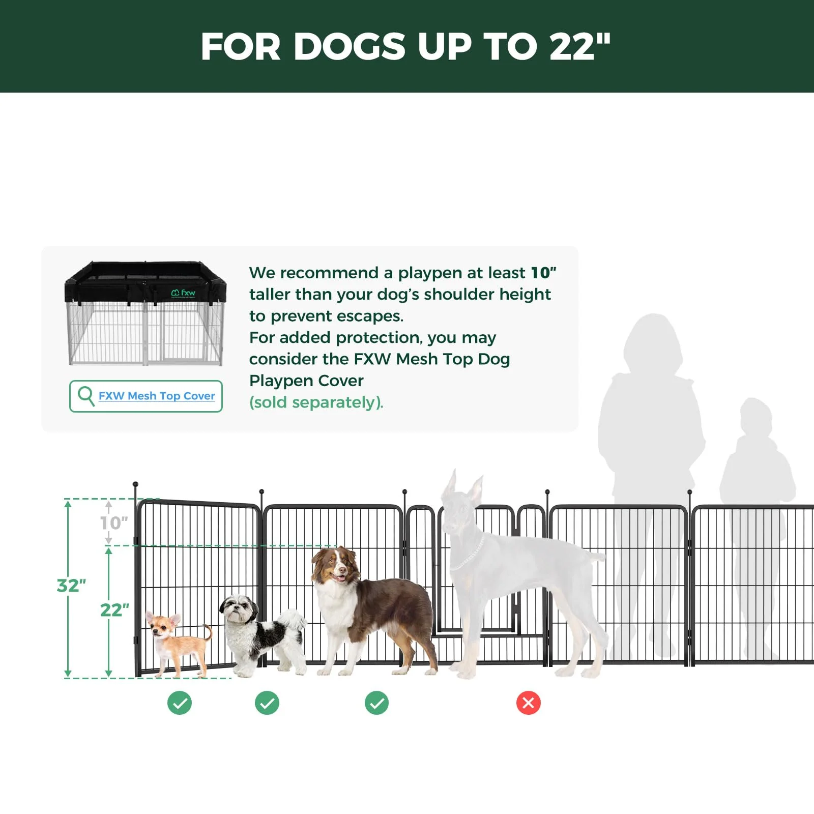 32" Dog Playpen for Small Dogs, Portable Indoor Outdoor Pet Exercise Pen for Puppies and Small Pets - Image 7