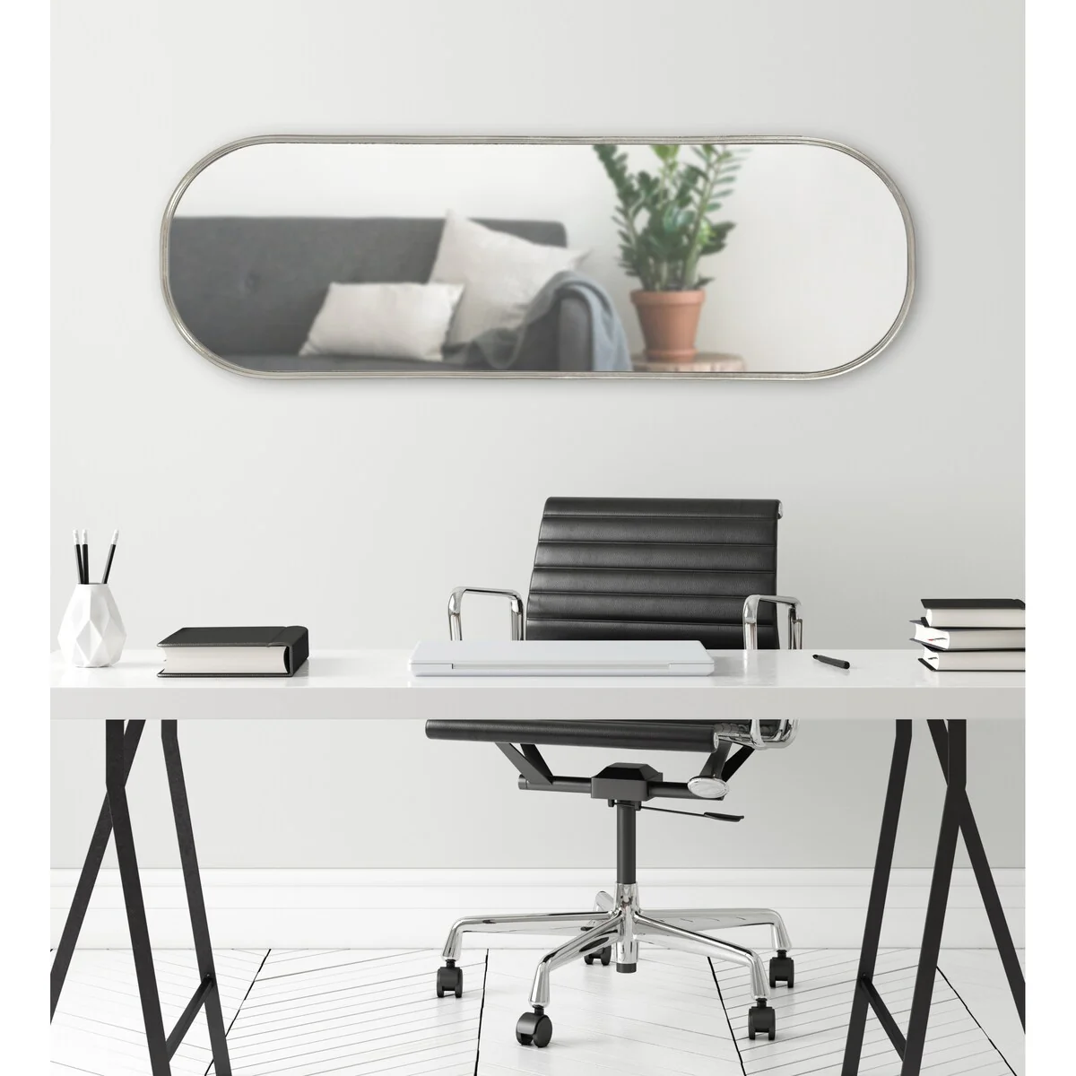 Modern Capsule Framed Wall Mirror, Decorative Oval Accent Mirror for Living Room, Bedroom and Entryway - Image 28