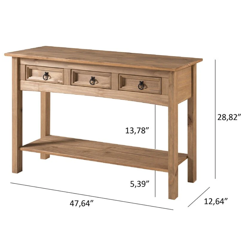 Wood Console Table with 3 Drawers, Entryway Hallway Storage and Display Table for Home - Image 12