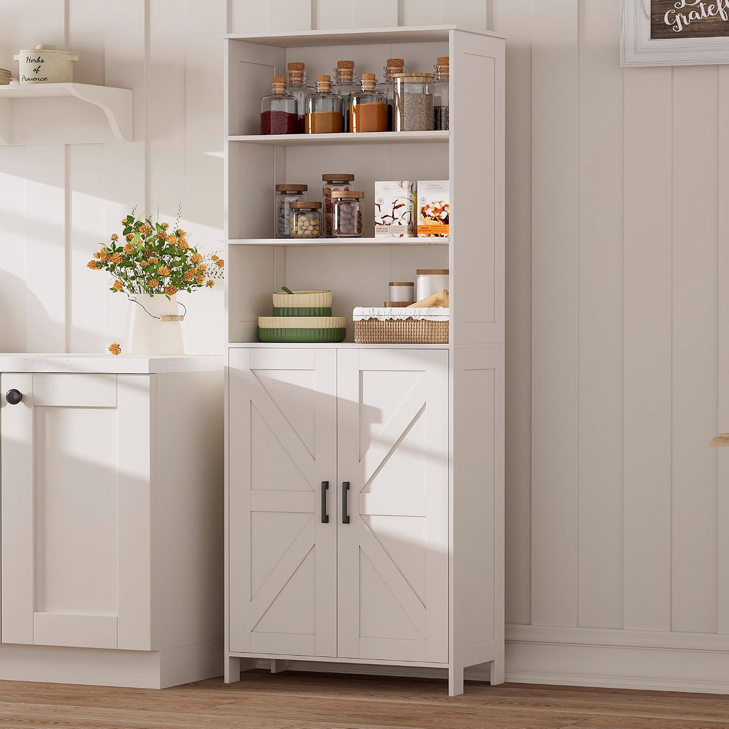 67" Tall Bathroom Storage Cabinet, Bathroom Floor Cabinet - Image 7