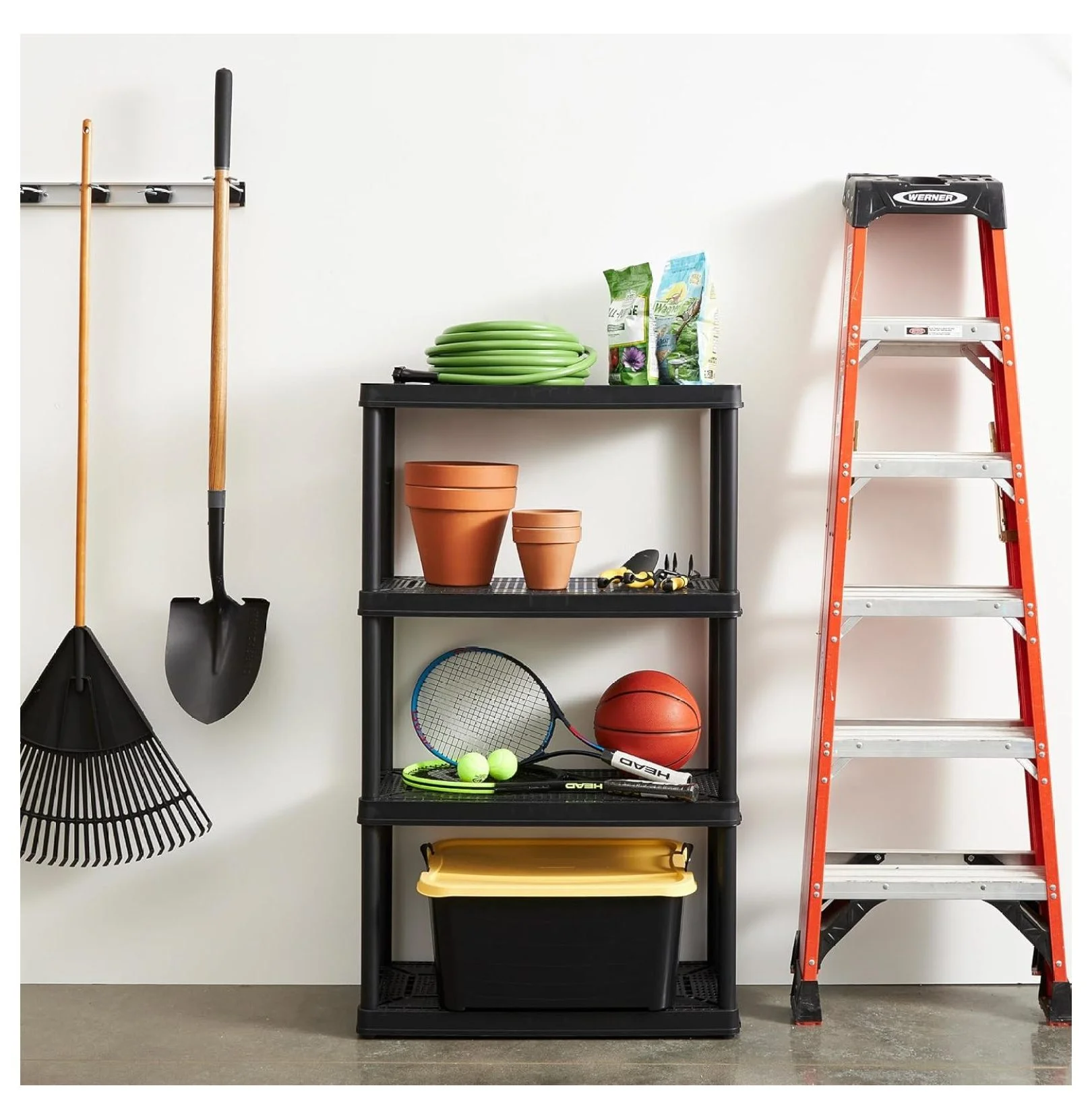 5 Shelf Knect-A-Shelf Ventilated Extra Heavy Duty Storage Unit Organizer System for Home, Garage, Basement, and Laundry, Black - Image 13