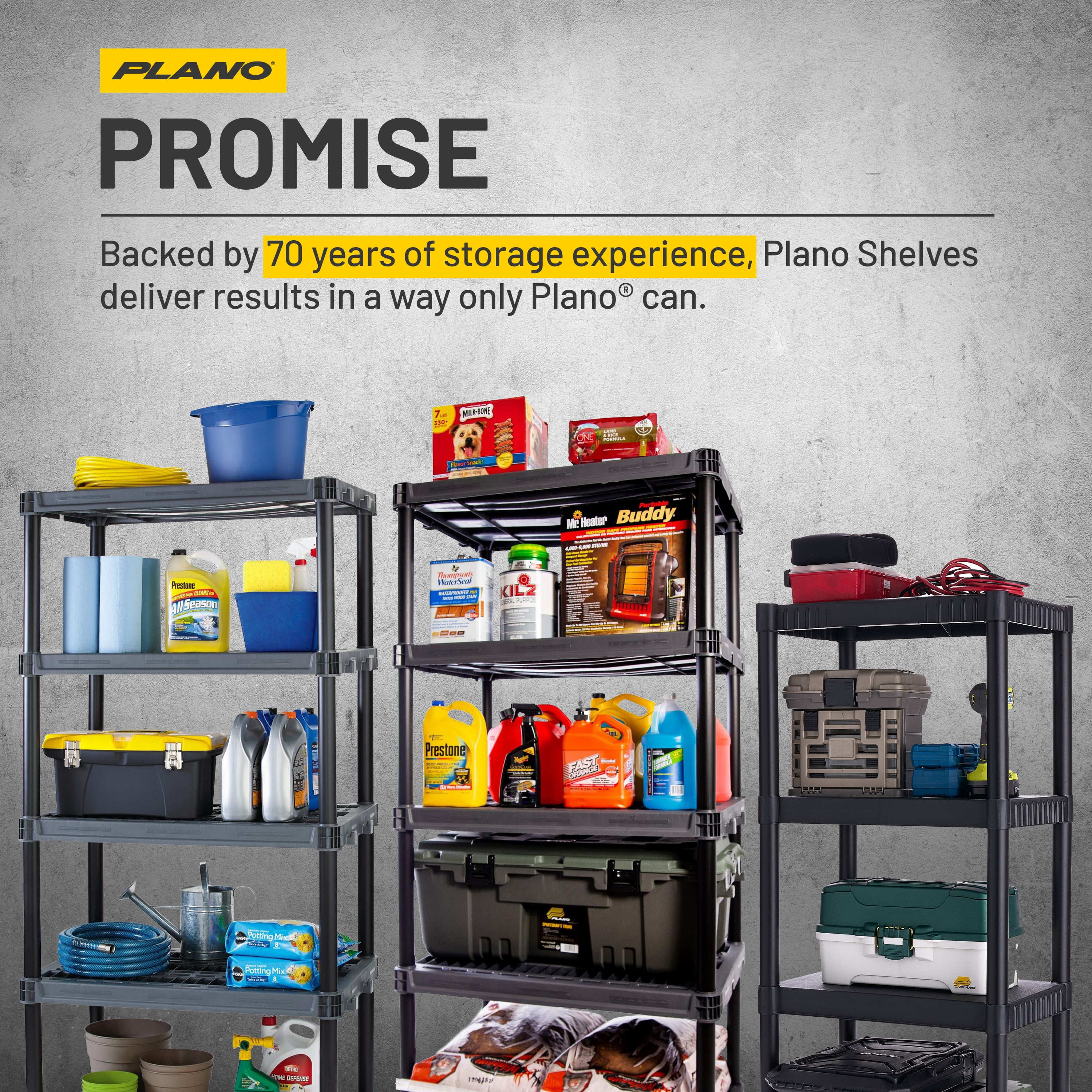 Plano 5-Shelf Extra Heavy Duty Plastic Storage Shelf Unit, 72.5- x 36- x 24-, 1000lb Capacity - Image 6
