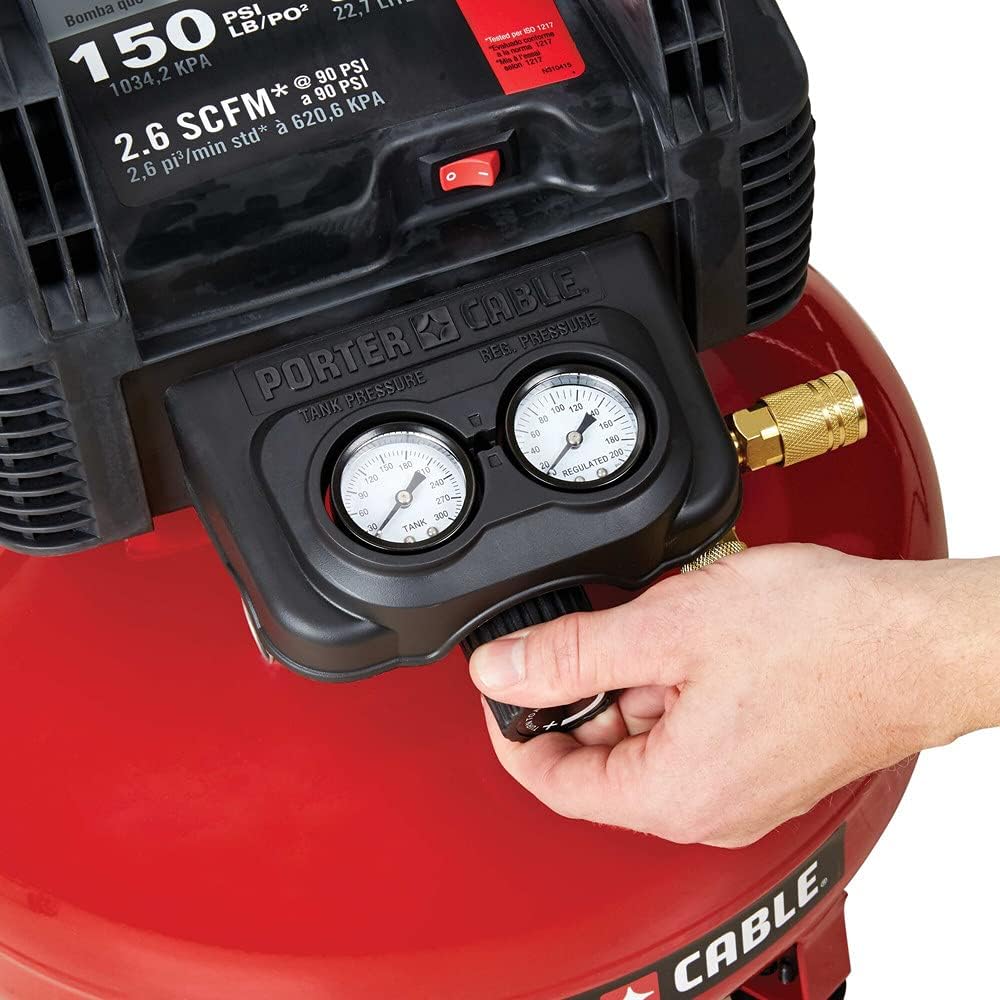 6 Gallon Pancake Air Compressor, Oil-Free Portable Electric Compressor for Garage, Workshop and DIY Projects - Image 4