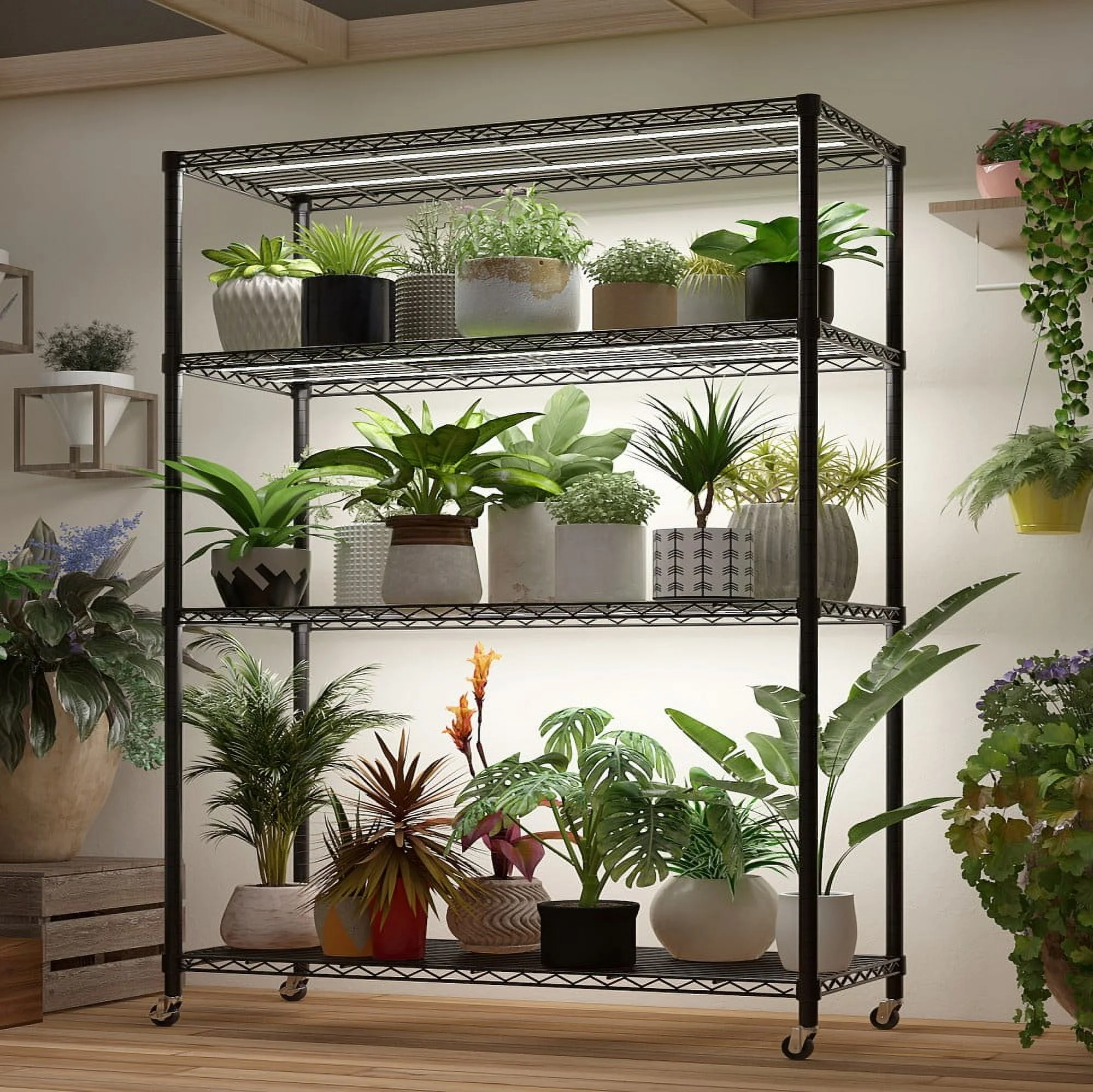 IVV 5-Tier Wire Shelving Unit with Wheels, 3125LBS NSF Heavy Duty Adjustable Metal Storage Rack for Garage,Pantry,Kitchen,Business,Warehouse, 59.06"W x 17.72"D x 74.02"H (Black) - Image 11