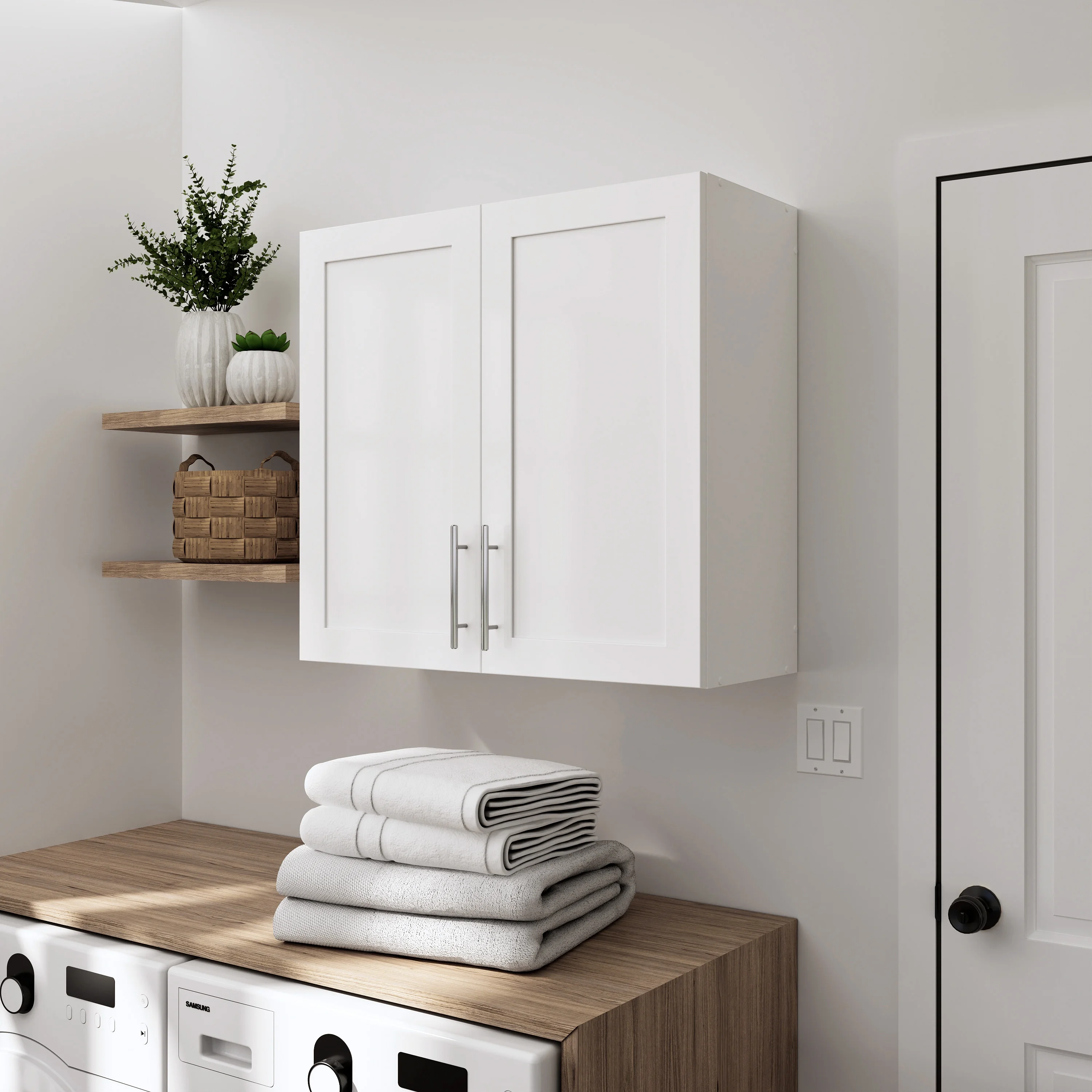 Prepac Elite 32" H Wall Cabinet with Panel Doors, White Storage Cabinet, Bathroom Cabinet, Pantry Cabinet with with 1 Adjustable Shelf 12.75" D x 32" W x 30" H, WSUR-1003-1 - Image 14