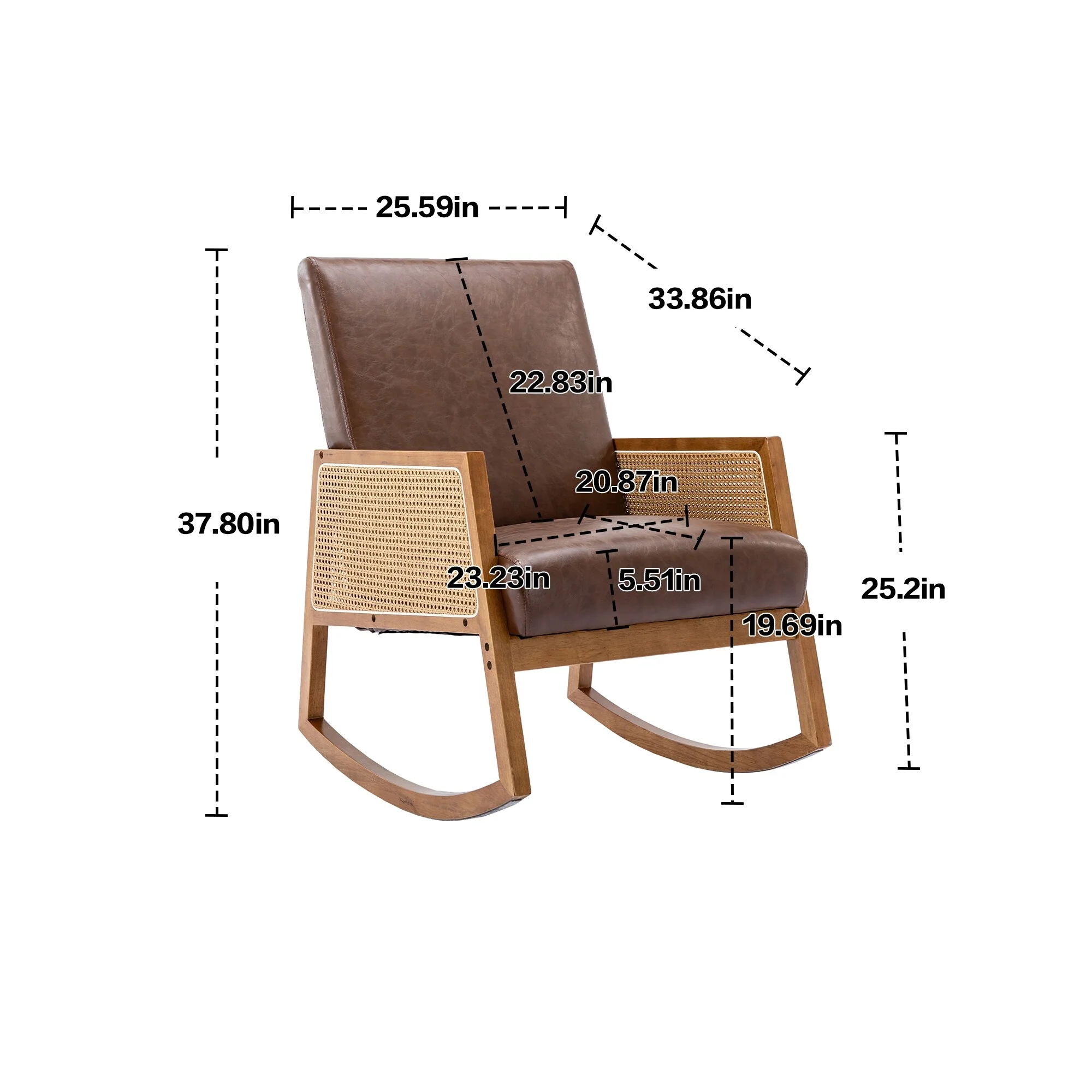 Upholstered Tall Back Rocking Chair, Smooth Gliding Accent Armchair for Comfortable Living Room Seating - Image 27