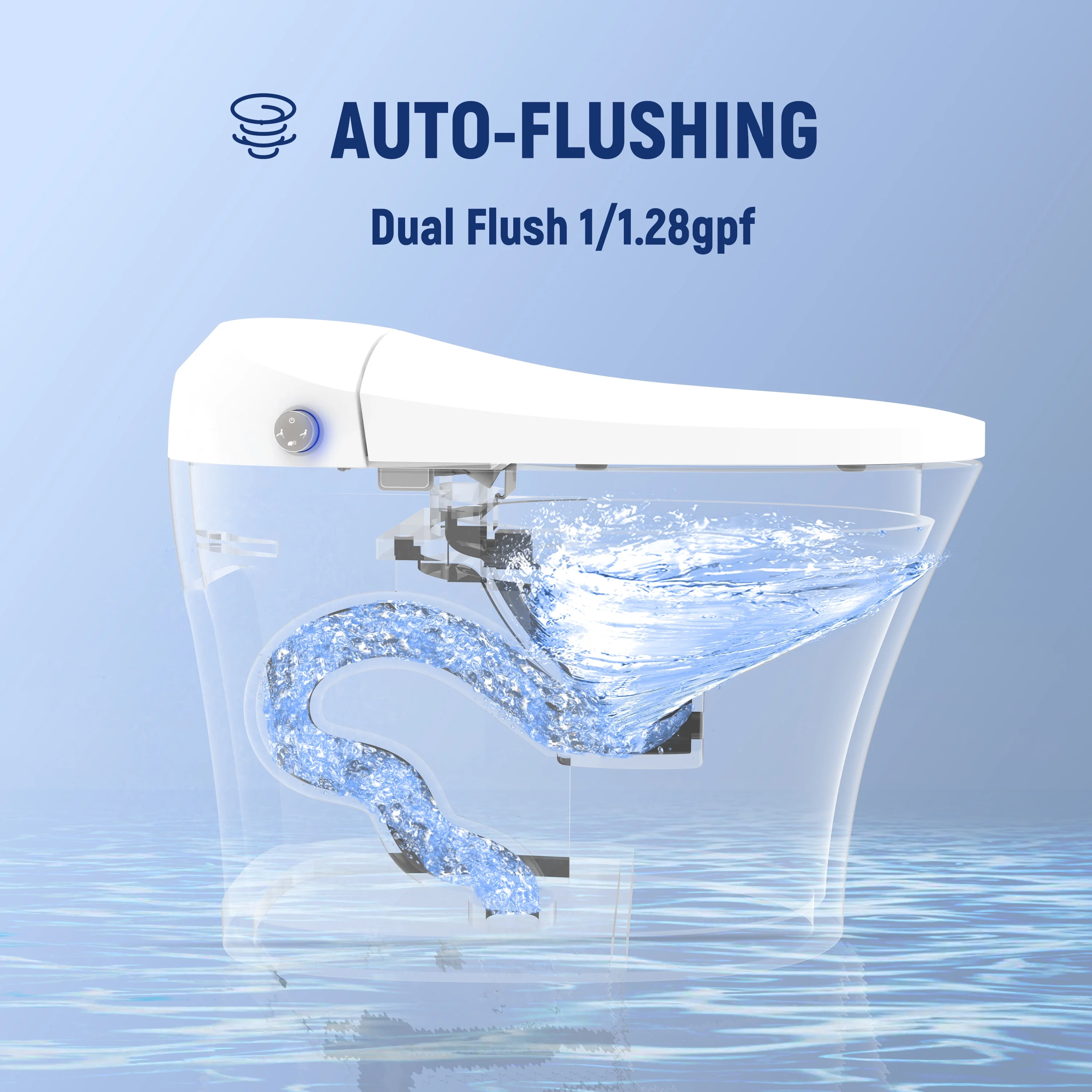 HOROW Tankless Toilet, Modern Smart Toilet without bidet, Self Cleaning One Piece Toilet with Warm Elongated Seat,Heated Toilet HR-T10SD - Image 5