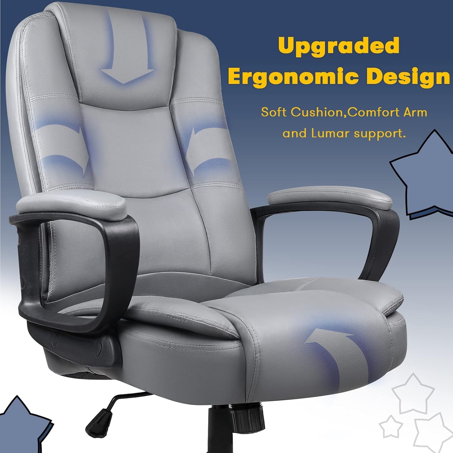 400 LBS Big and Tall Office Chair, Heavy Duty Ergonomic Computer Desk Chair for Home Office and Workspace - Image 29