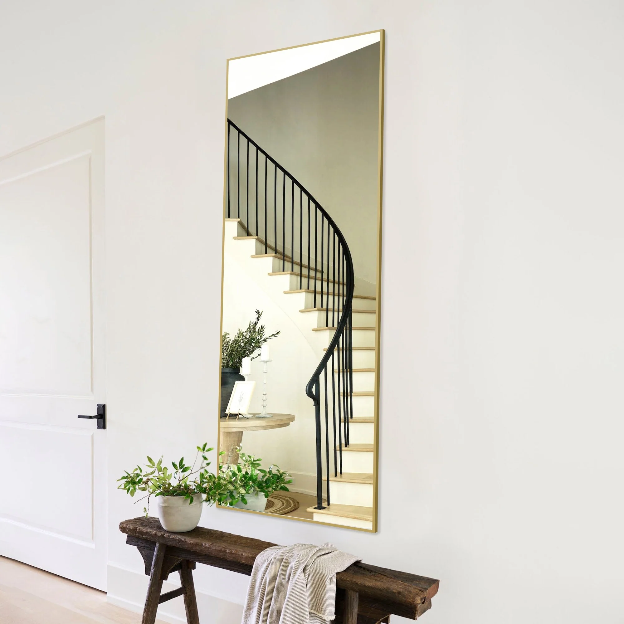 64x21 Full Length Floor Mirror, Large Full Body Aluminum Alloy Frame Standing Mirror with Stand and Wall Mount Option - Image 19