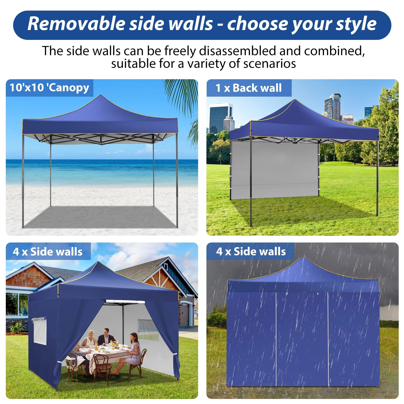 SANOPY 10'x10' Pop up Canopy Tent Anti-UV Waterproof Outdoor Gazebo Instant Party Wedding Backyard Canopy Tent Shade Shelter for Backyard, Patio, Parties,Khaki - Image 21