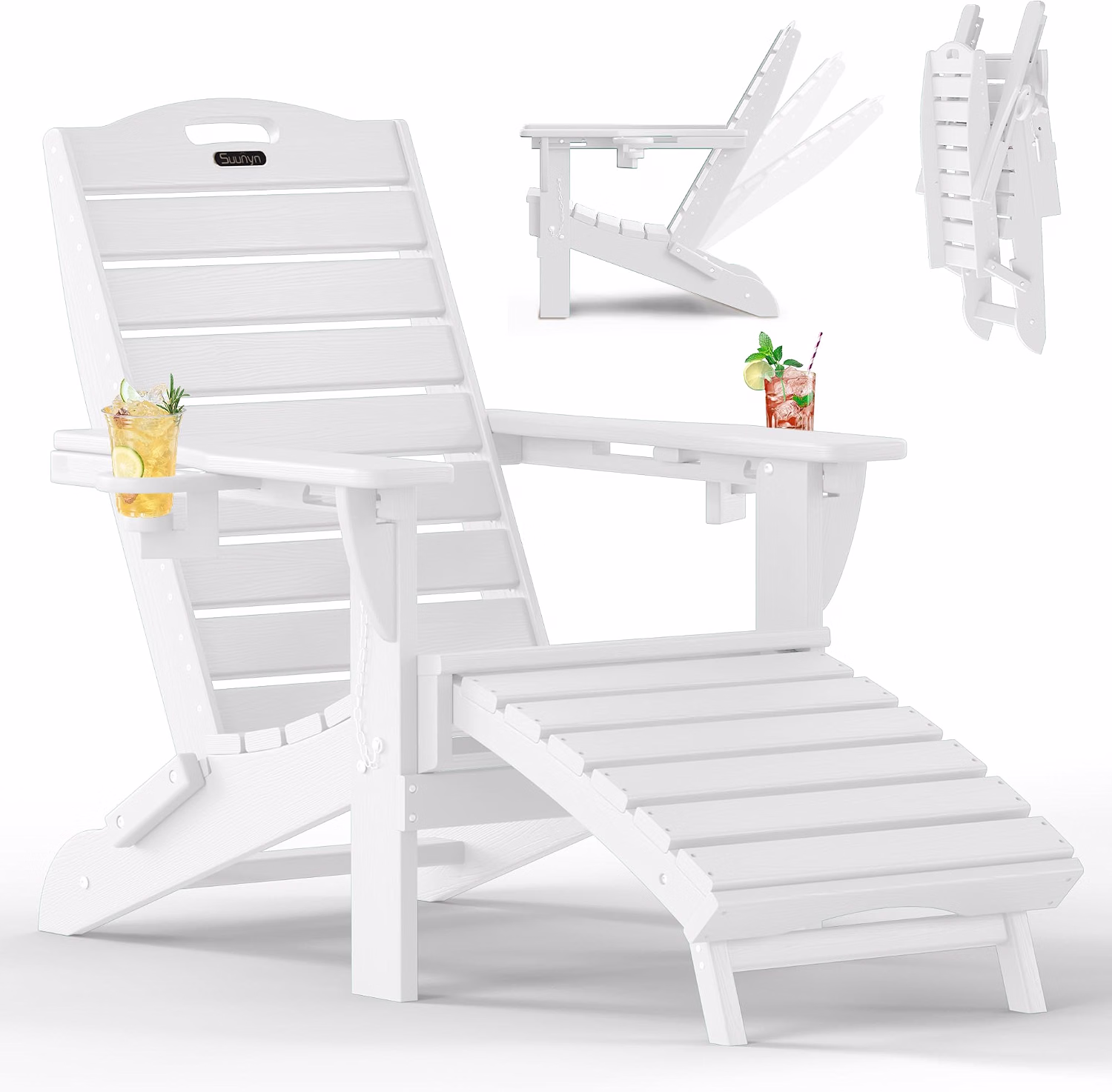 Adjustable Adirondack Chair, Outdoor Fire Pit Chair, Navy Blue - Image 9