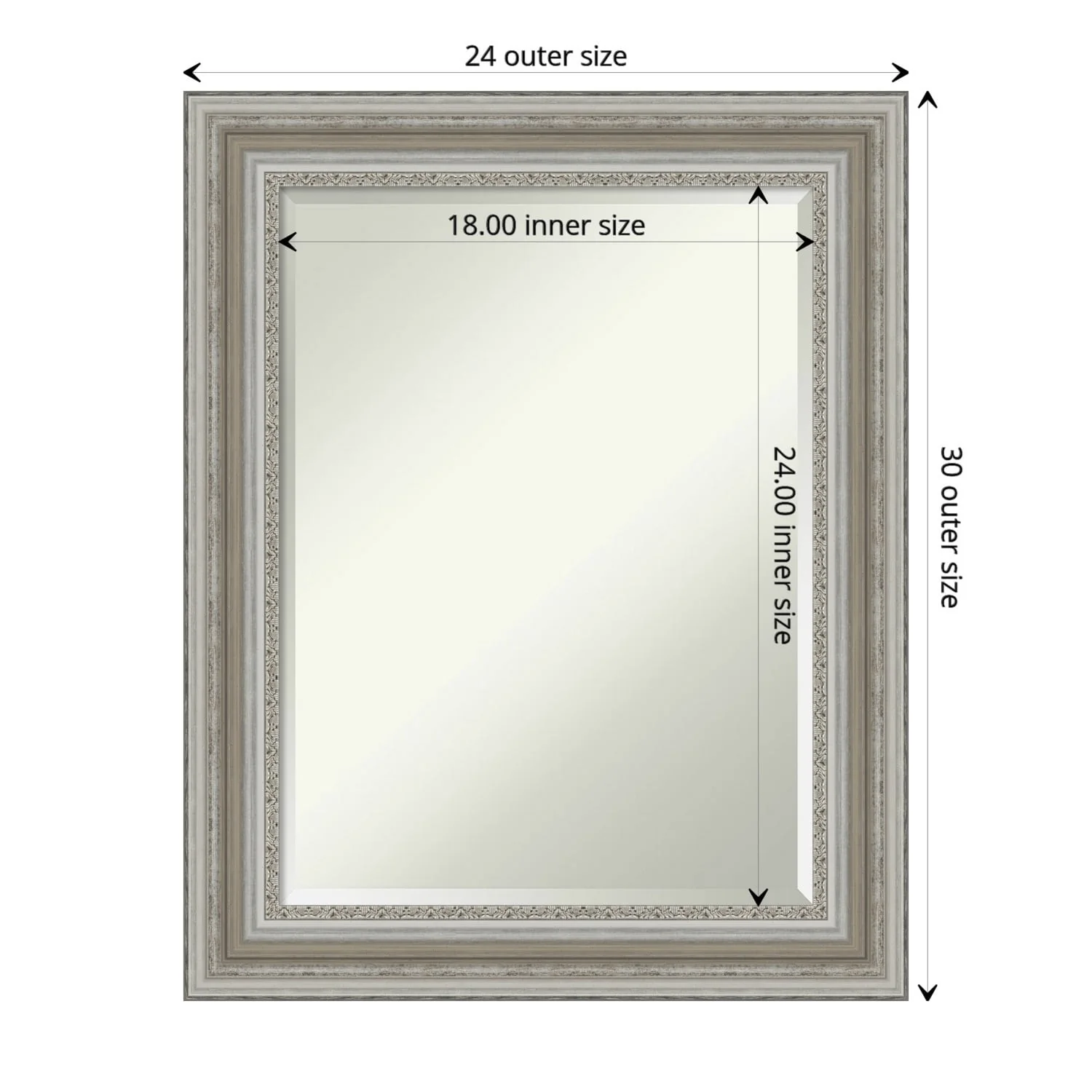 Beveled Bathroom Wall Mirror, Silver Frame Decorative Vanity Mirror for Bathroom, Bedroom and Entryway - Image 2