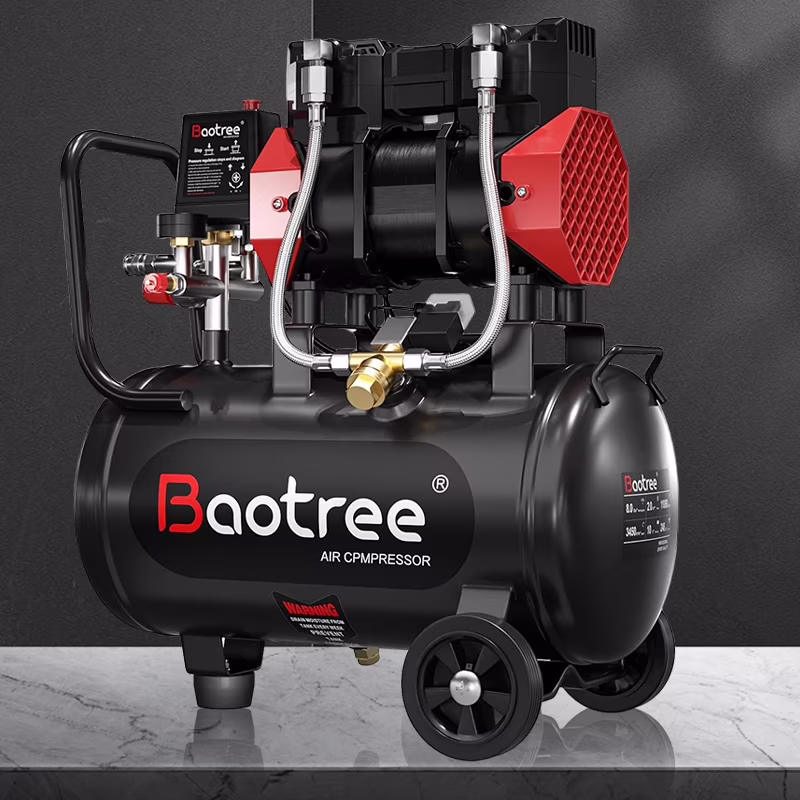 Datingday Ultra Quiet Air 8 Gallon 1.6HP Compressor with Two Quick Couplers & Wheels,Fast 60-Second Inflation & Auto Safety Features ,Max 115 PSI Oil-Free Air Compressor Tank for Home/Commercial Use - Image 3