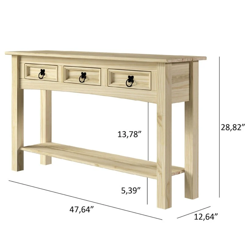 Wood Console Table with 3 Drawers, Entryway Hallway Storage and Display Table for Home - Image 27