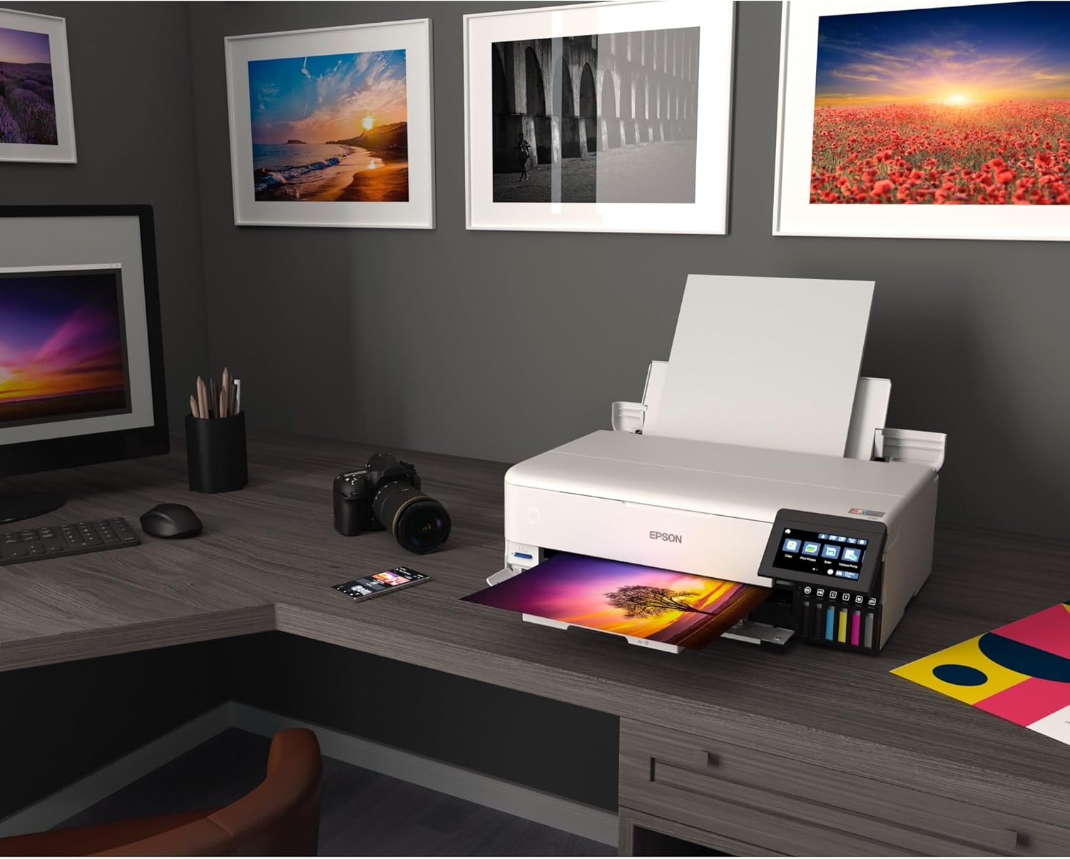 Wireless Wide-Format All-In-One Ink Tank Printer, Color Printer with Scanner & Copier for Home Office - Image 5