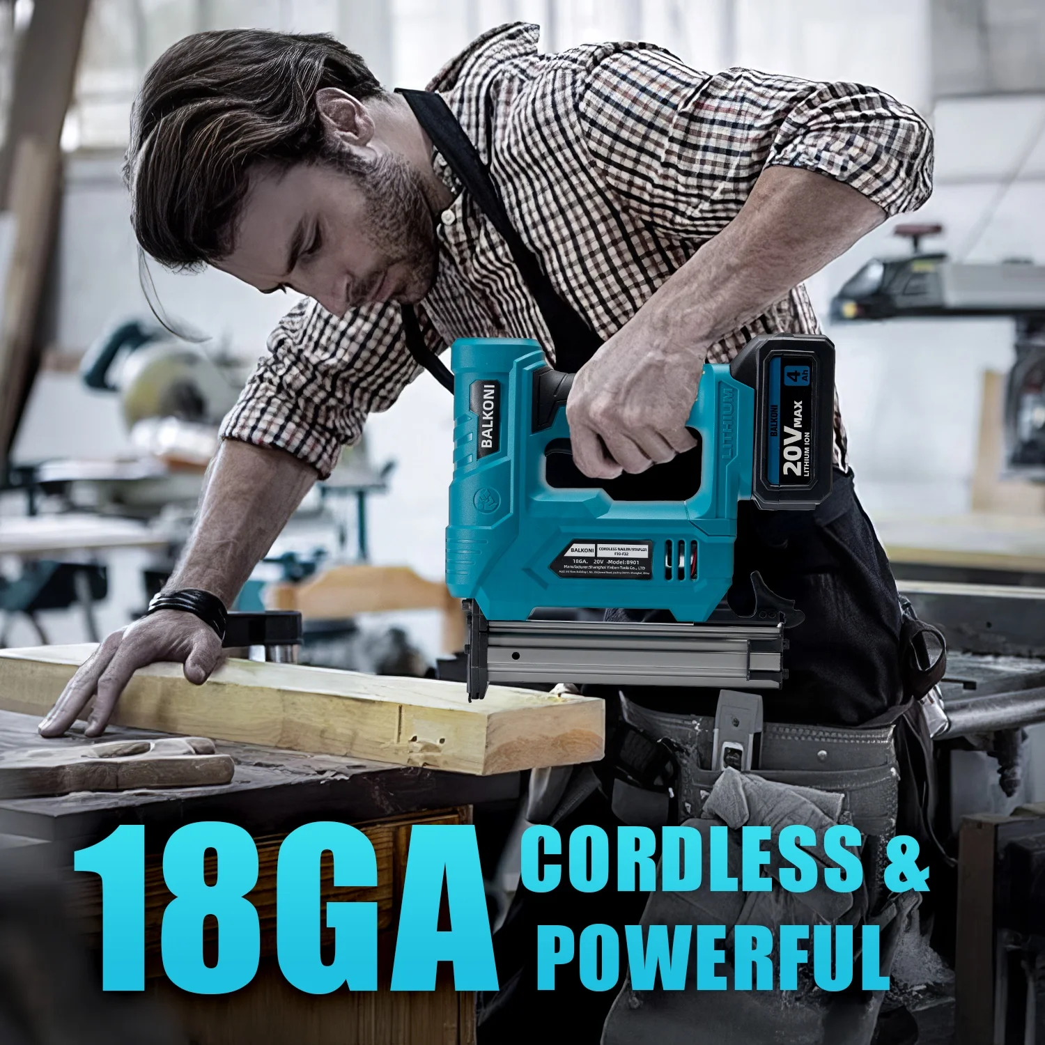 BALKONI 18 Gauge Cordless Finish Nail Gun,F10-F32 MAX, with 2*1500 mAh Battery and A Charger, 1000 Piece F30 Nails - Image 4