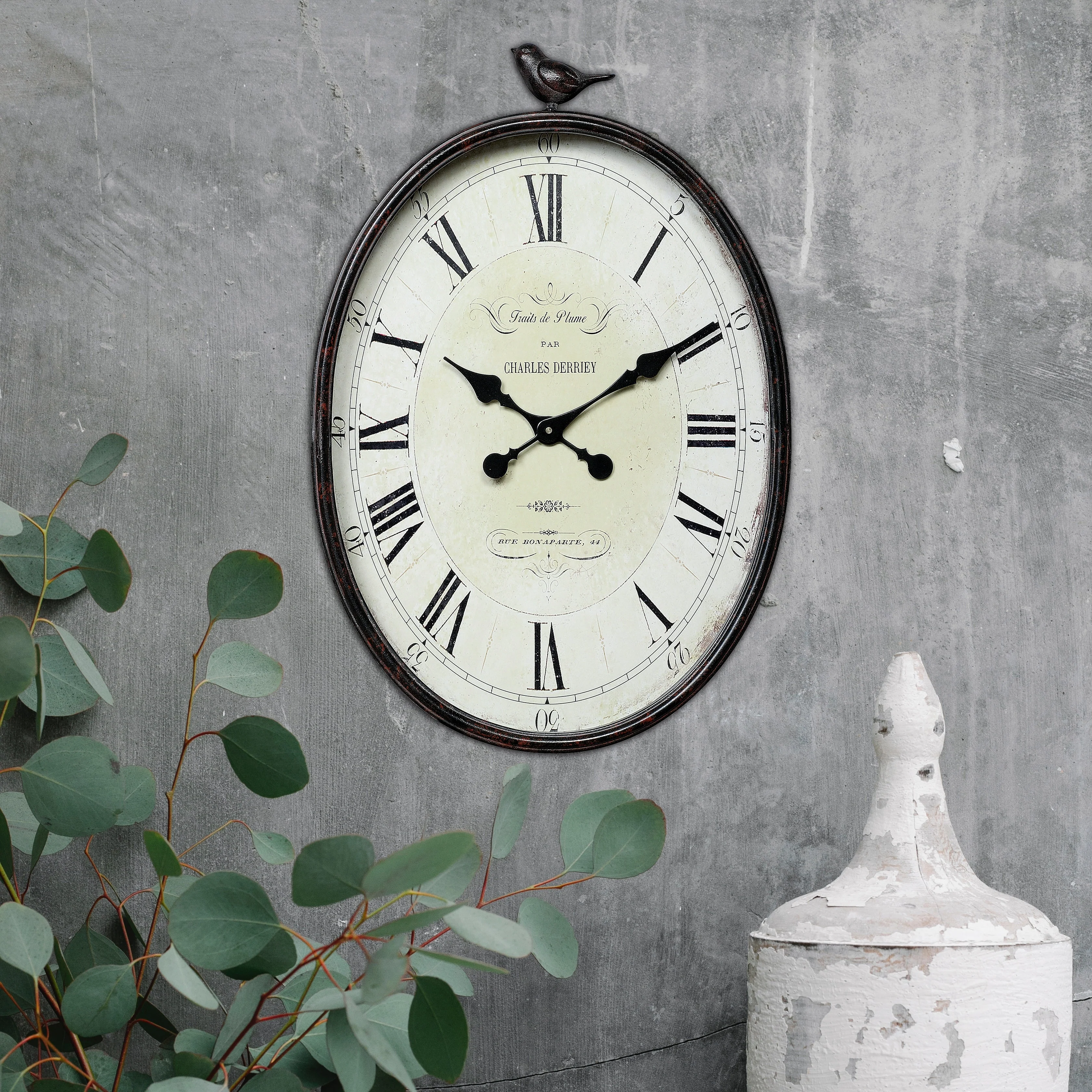 Metal Wall Clock with Bird Design, Decorative Vintage Hanging Clock for Living Room, Bedroom and Home Decor - Image 2
