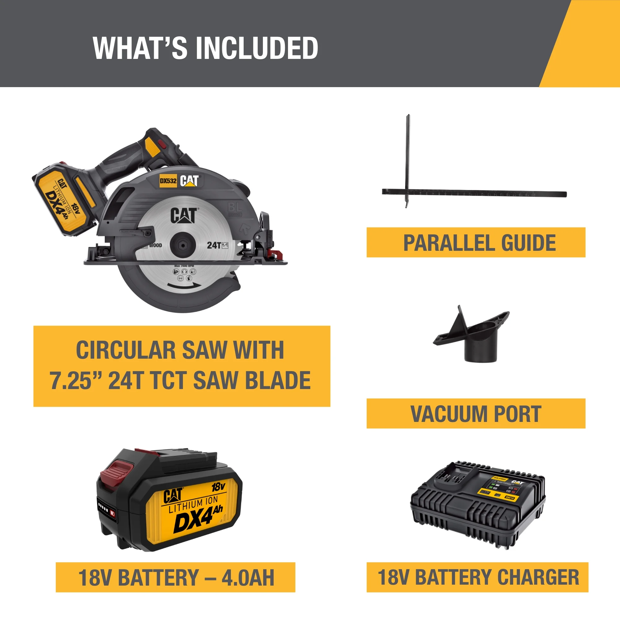 Caterpillar Cat? DX532 18V 1 FOR ALL 7-1/4- Cordless Circular Saw with Brushless Motor - Image 9