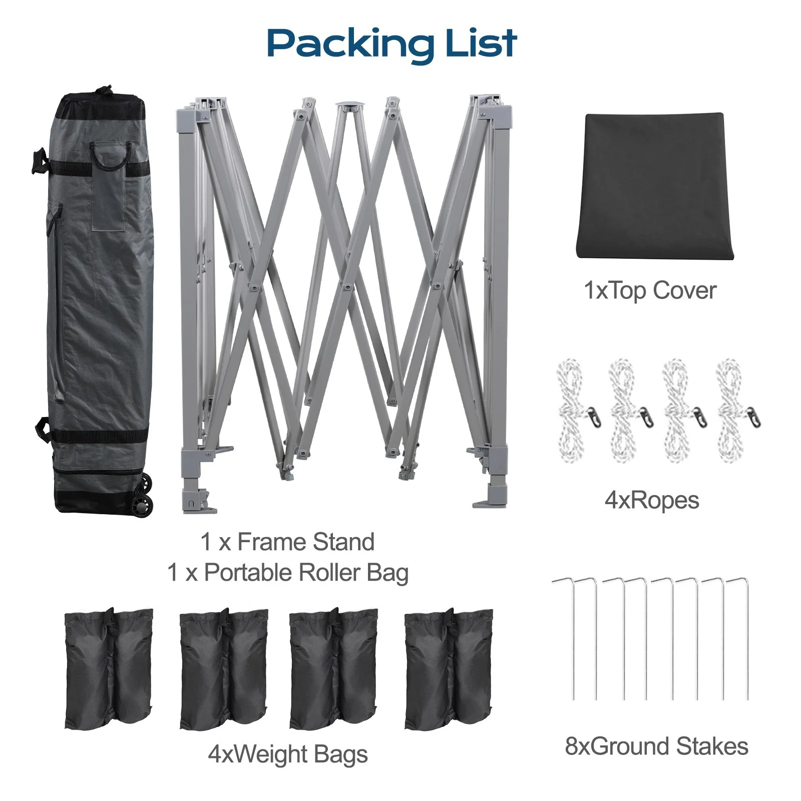 XiHuaZhaoChen Canopy Tent Easy Set-up Outdoor Patio Canopy Adjustable Straight Leg Heights Instant Shelter with Wheeled Bag,Gray,10' x 10' - Image 21
