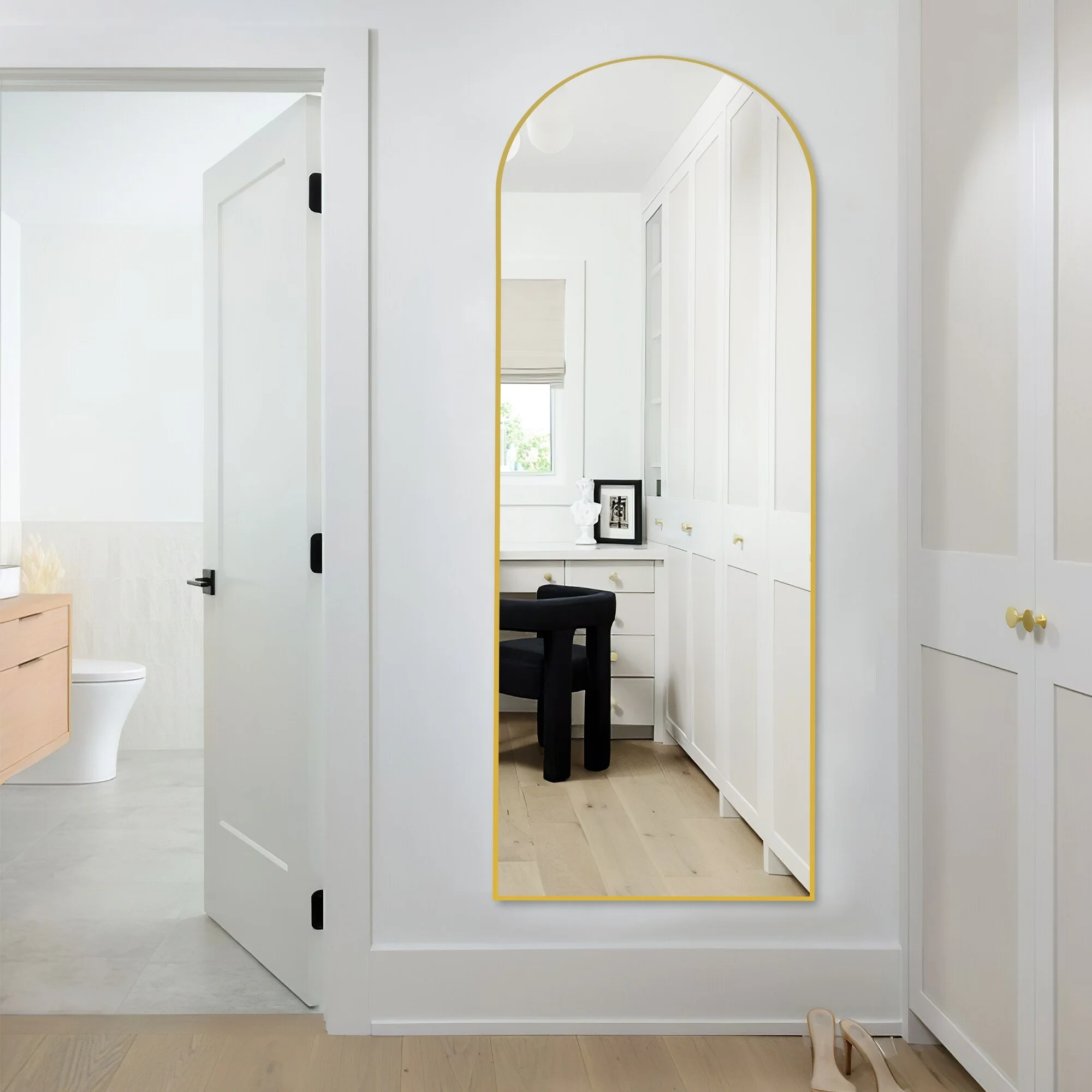 64x21 Full Length Floor Mirror, Large Full Body Aluminum Alloy Frame Standing Mirror with Stand and Wall Mount Option - Image 30