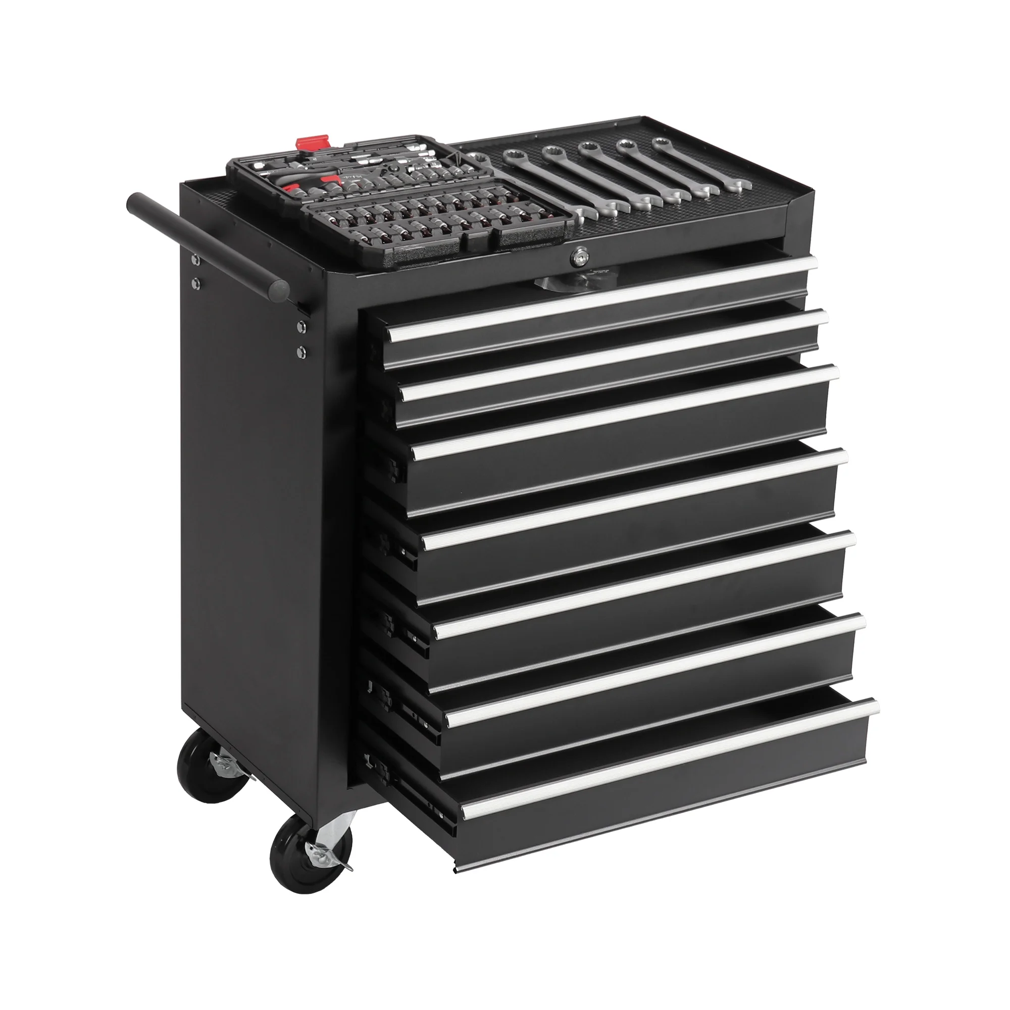 7-Drawer Rolling Tool Chest with Wheels -C Heavy-Duty Tool Storage Cart for Garage, Workshop, or Job Site - Image 5