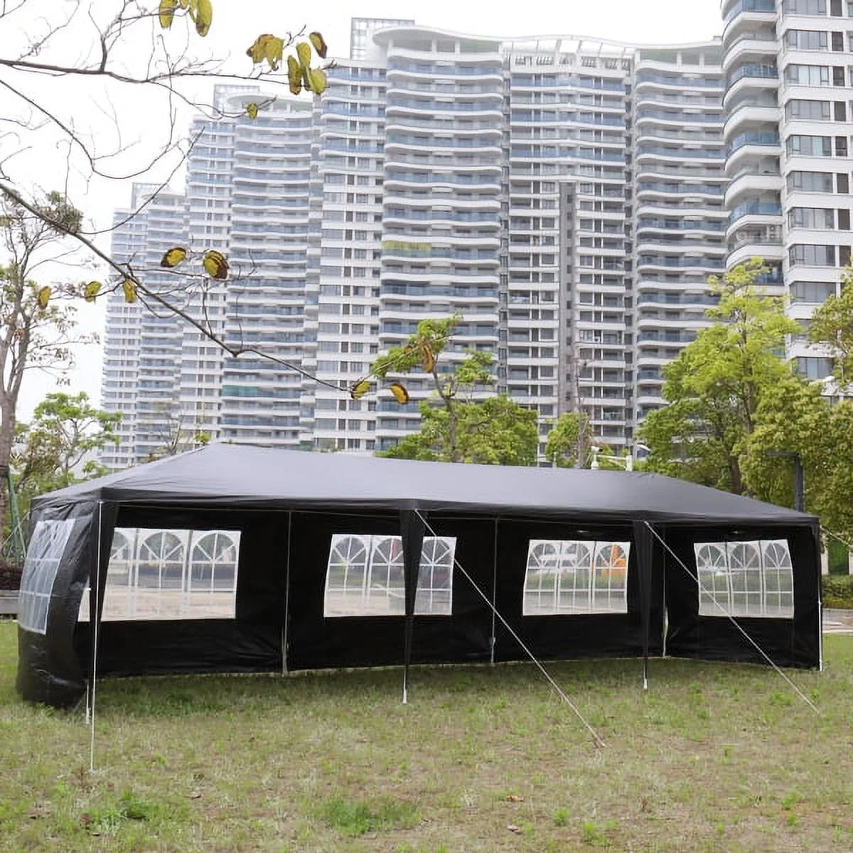 10'x30' Outdoor Party Tent with 8 Removable Sidewalls Waterproof Canopy Patio Wedding Gazebo, Black - Image 3