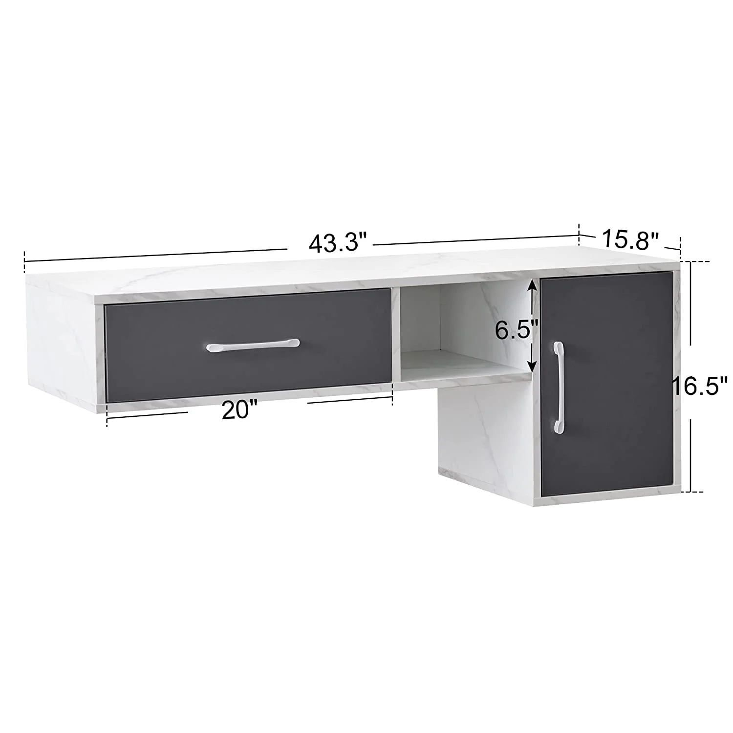 BarberPub Barber Wall Mount Station with Drawers, Beauty Multi-Functional Storage Cabinet 2530 - Image 15