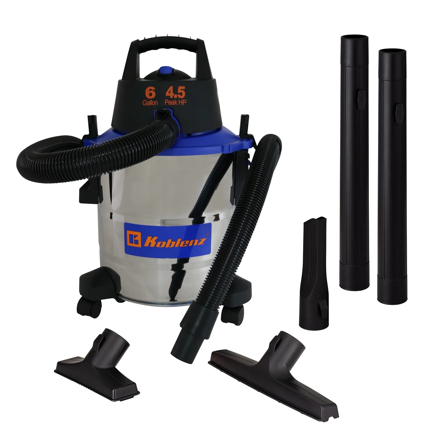 Koblenz 6-Gal. Portable Wet/Dry Vacuum with Blower, Stainless Steel and Blue, WD-6 L212 SS - Image 7