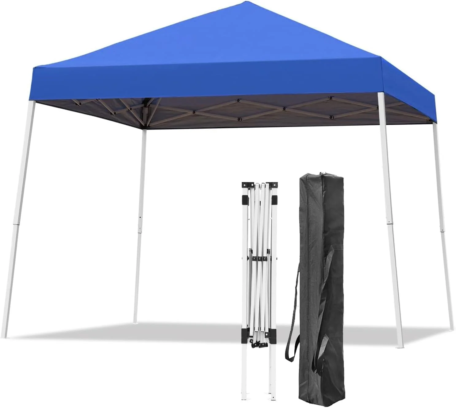Canopy Tent, 10X10 FT Pop Up Canopy Outdoor Instant Tent Slant Legs with Carrying Bag, Portable Gazebo Shelter for Patio Deck Garden and Beach - 8X8 FT Canopy Cover (Dark Blue) - Image 10