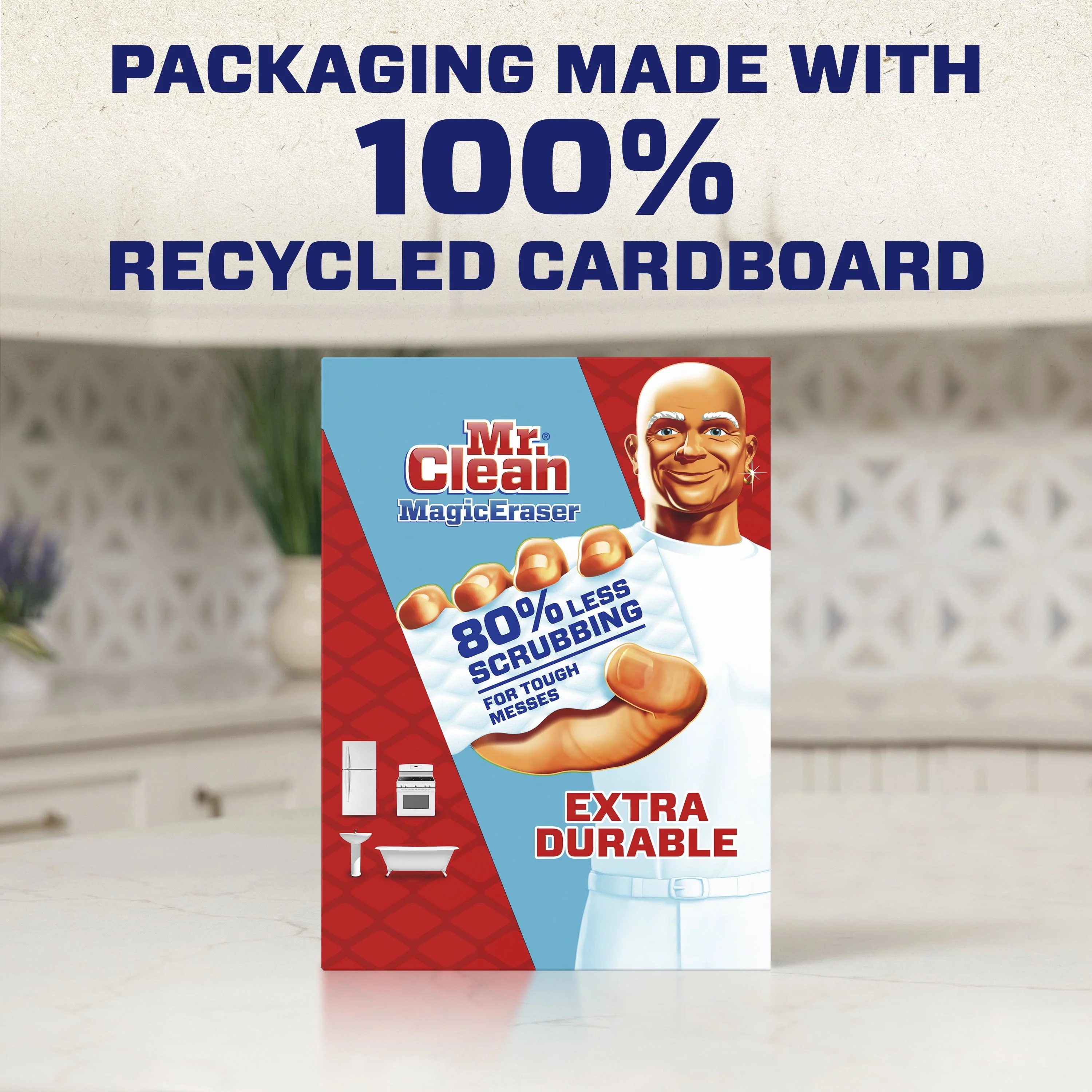 Mr. Clean Magic Eraser Extra Durable, Cleaning Pad with Durafoam, 4 Ct - Image 7