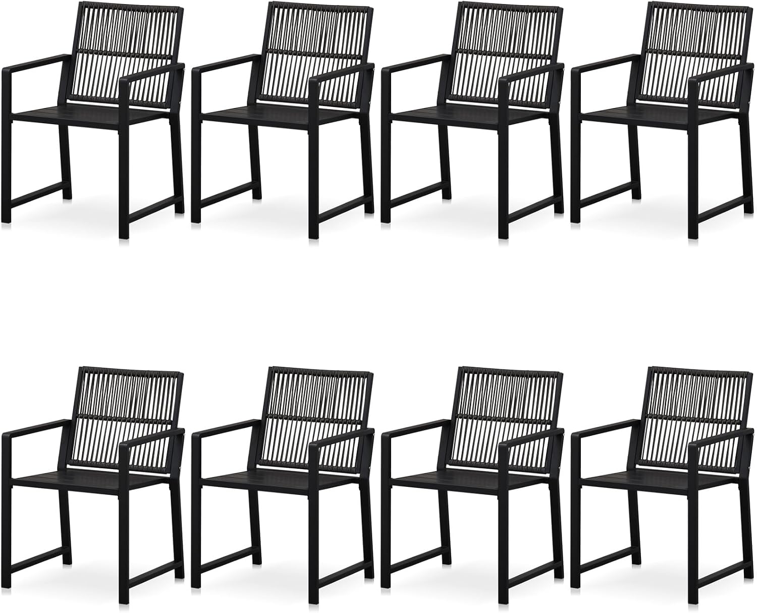 Outdoor HDPE Patio Dining Chairs ,400Lbs,Black,Set of 2 - Image 25