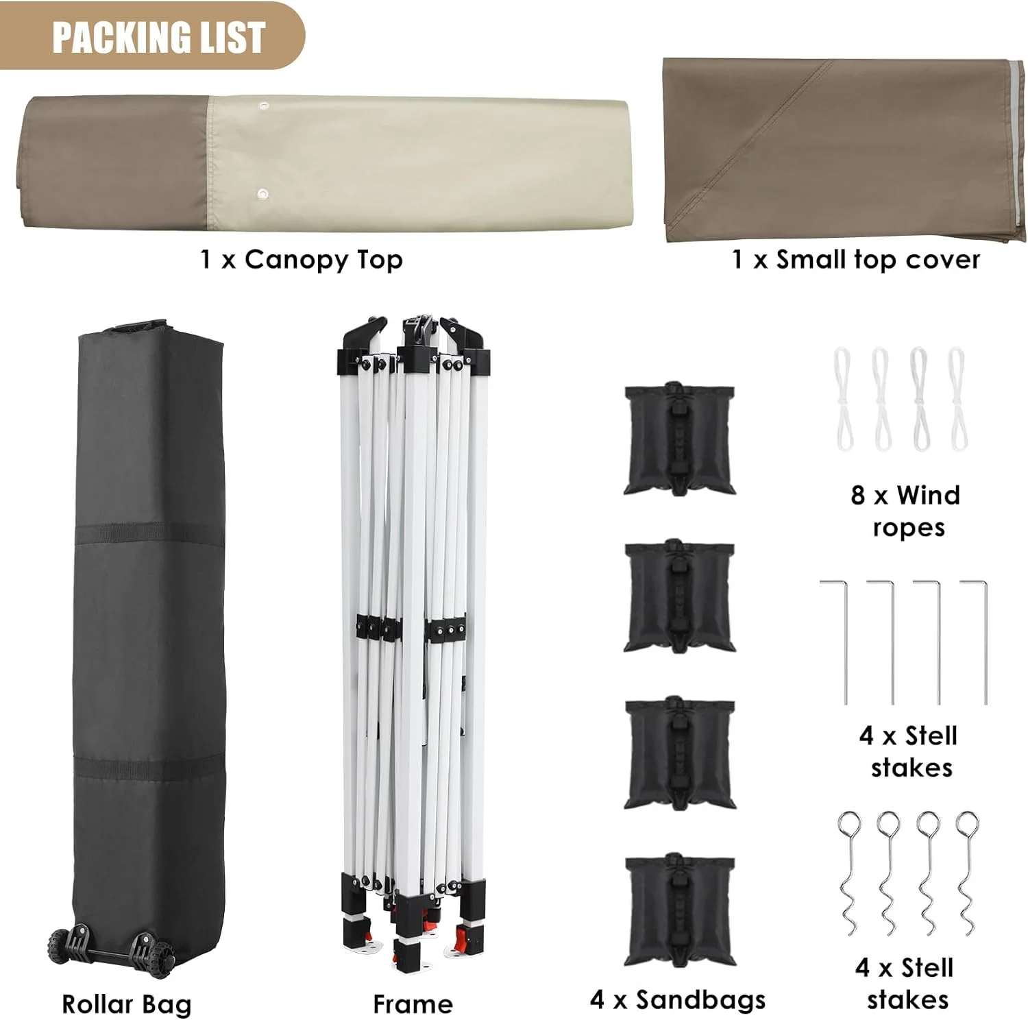 Arlopu White 12' x 12' Ez Pop Up Canopy Tent Portable Instant Folding Shelter Outdoor Camping Canopy Patio Party Gazebo - Image 11