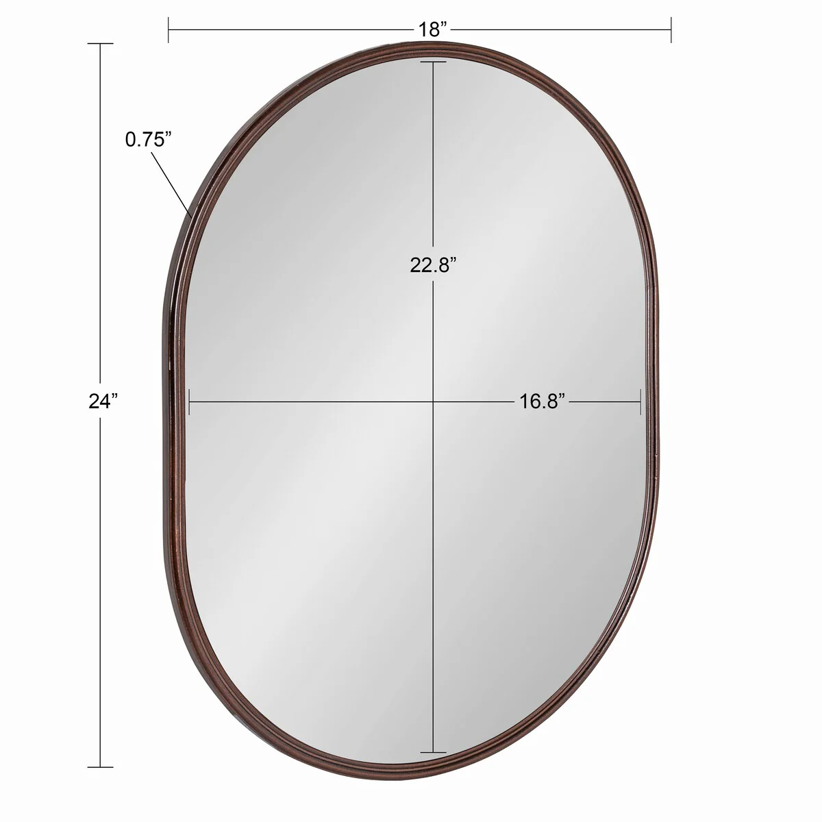 Modern Capsule Framed Wall Mirror, Decorative Oval Accent Mirror for Living Room, Bedroom and Entryway - Image 56