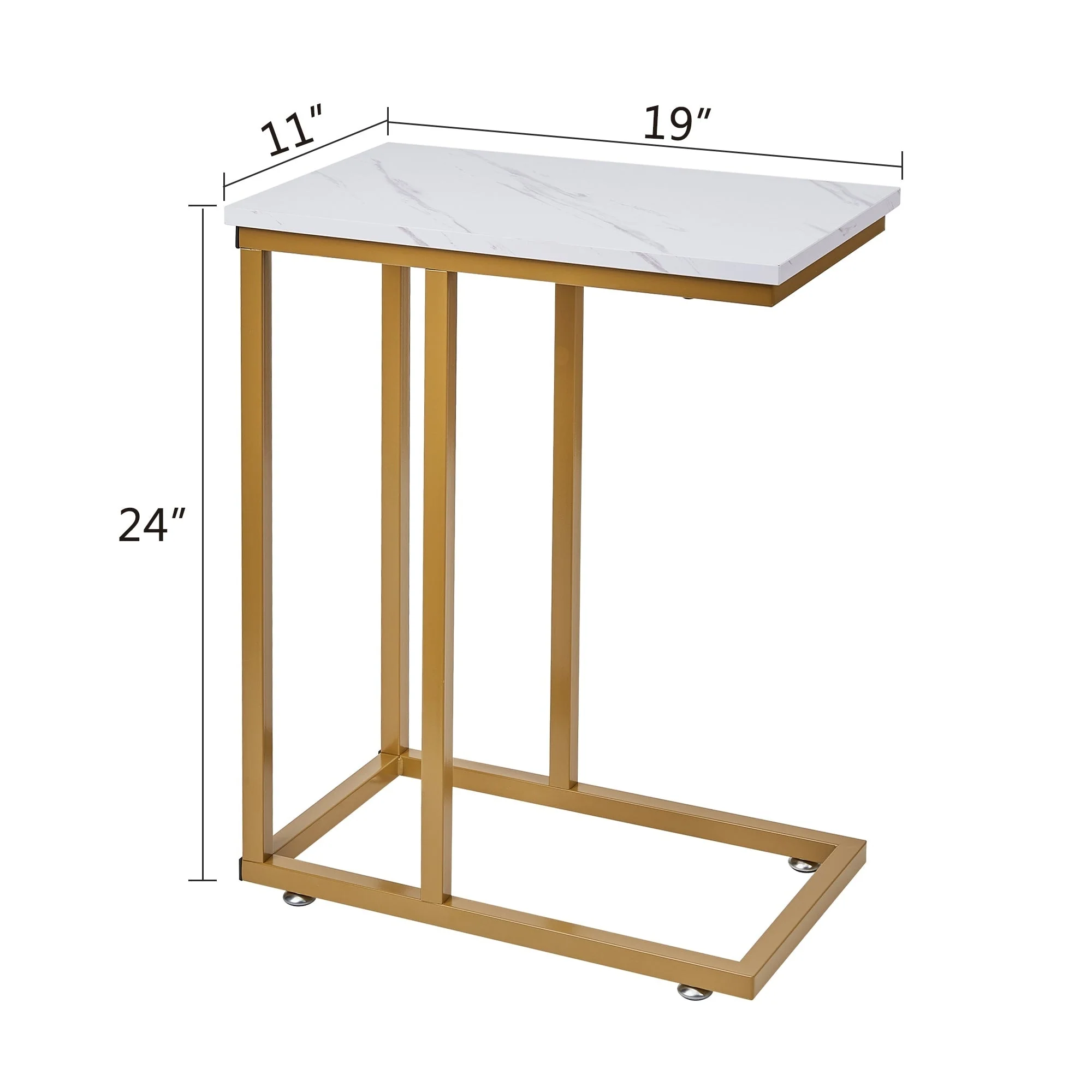 Set of 2 C-Shaped Sofa Side Tables, Small End Tables for Living Room, Bedside and TV Tray - Image 31