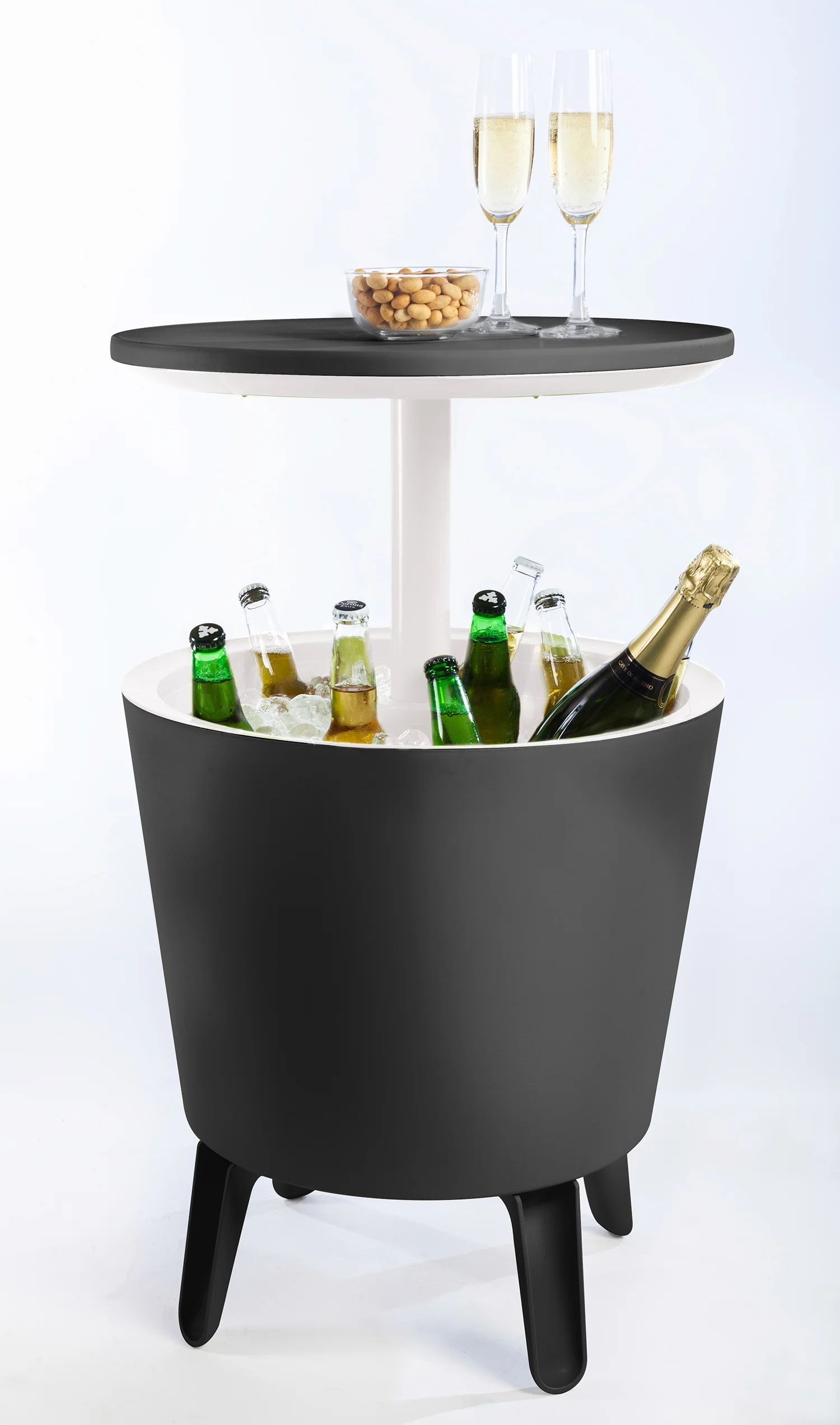 Keter Pacific 7.5 Gallon Cool Bar 2 in 1 Weather Resistant Side Table and Bar Durable Resin Outdoor Patio Beverage Cooler Table, Rattan Look Brown - Image 31