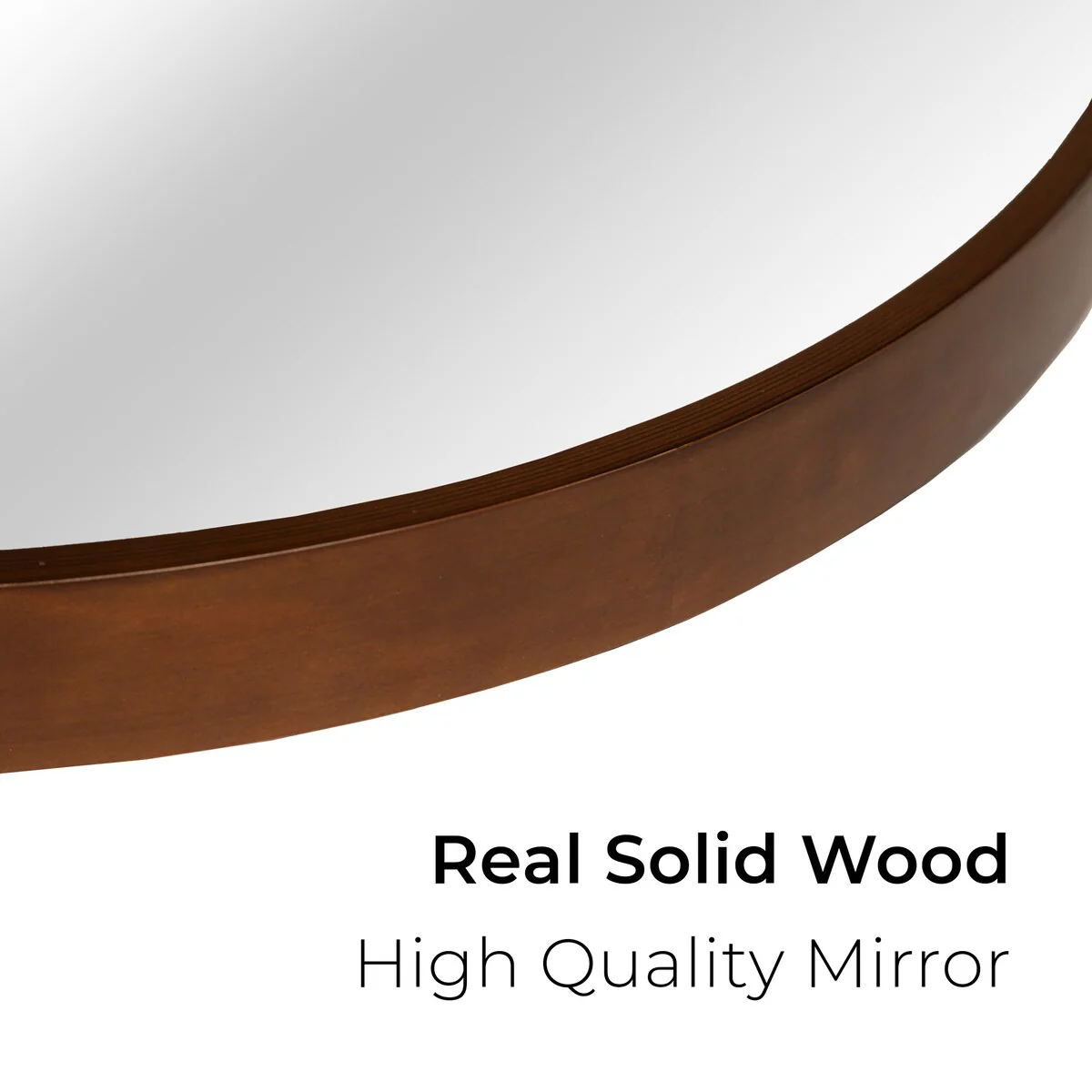 Classic Farmhouse Round Wall Mirror, Wooden Frame Decorative Accent Mirror for Living Room, Bedroom and Entryway - Image 35
