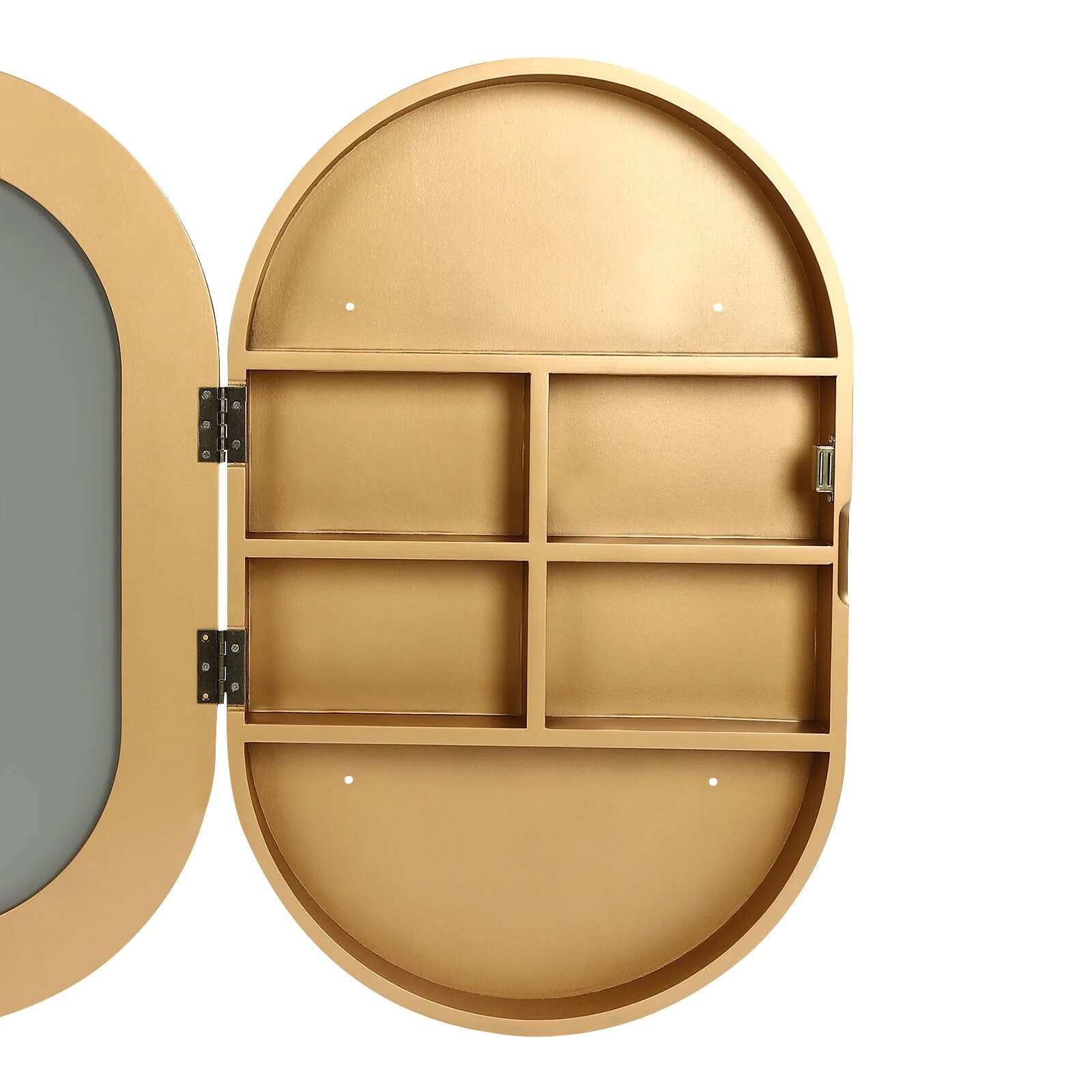 Fichiouy Bathroom Mirror Cabinet Oval Wall Mounted Cabinet Storage Cabinet with Mirror for Bathroom 19.76" x 30.82" - Image 22