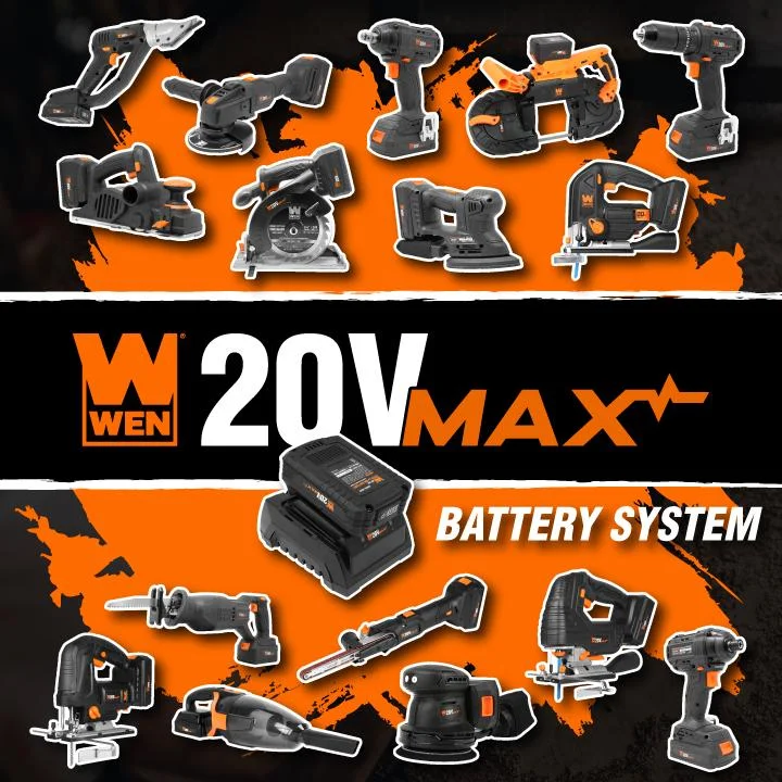 WEN 20V Max Variable Speed Cordless Brushless Drywall Sander with 5.0 Ah Battery and Charger - Image 7