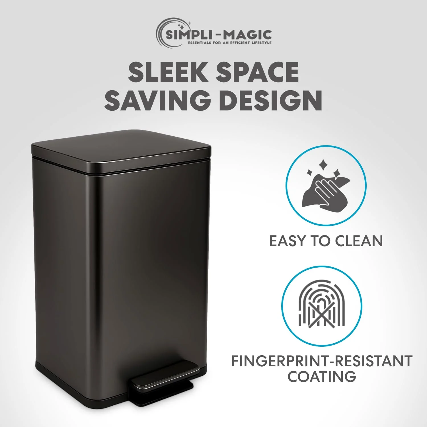 13.2 Gallon Step Trash Can, Hands-Free Kitchen Garbage Bin with Odor Control - Image 7