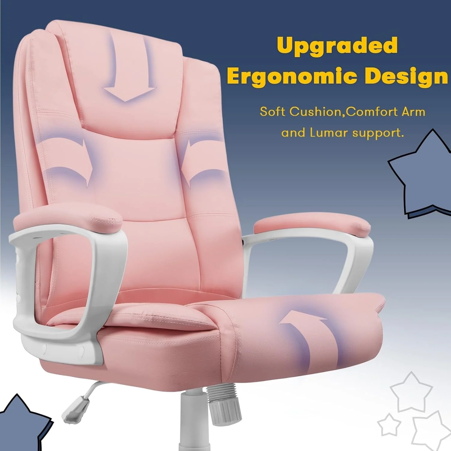 Big and Tall Executive Office Chair, High Back Ergonomic Leather Chair, 400 lb Capacity - Image 8