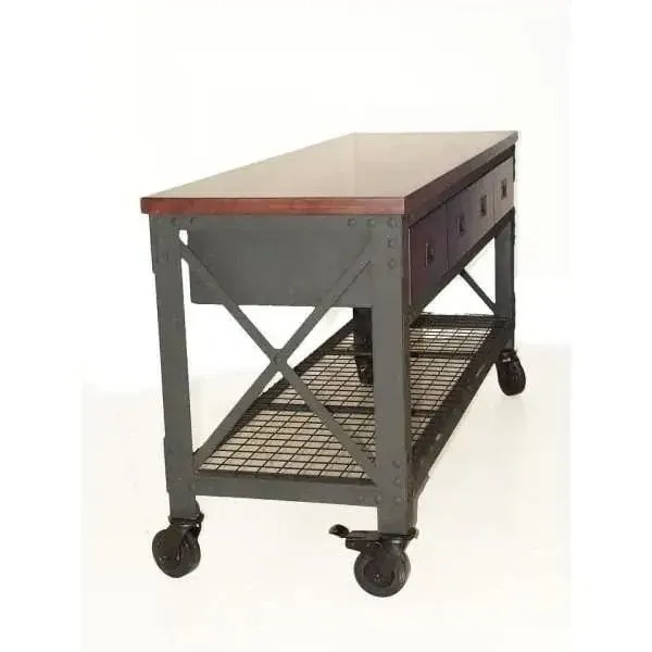 Building Products 72 in. 3-Drawers Rolling Industrial Workbench and Wood Top Configuration B - Image 3