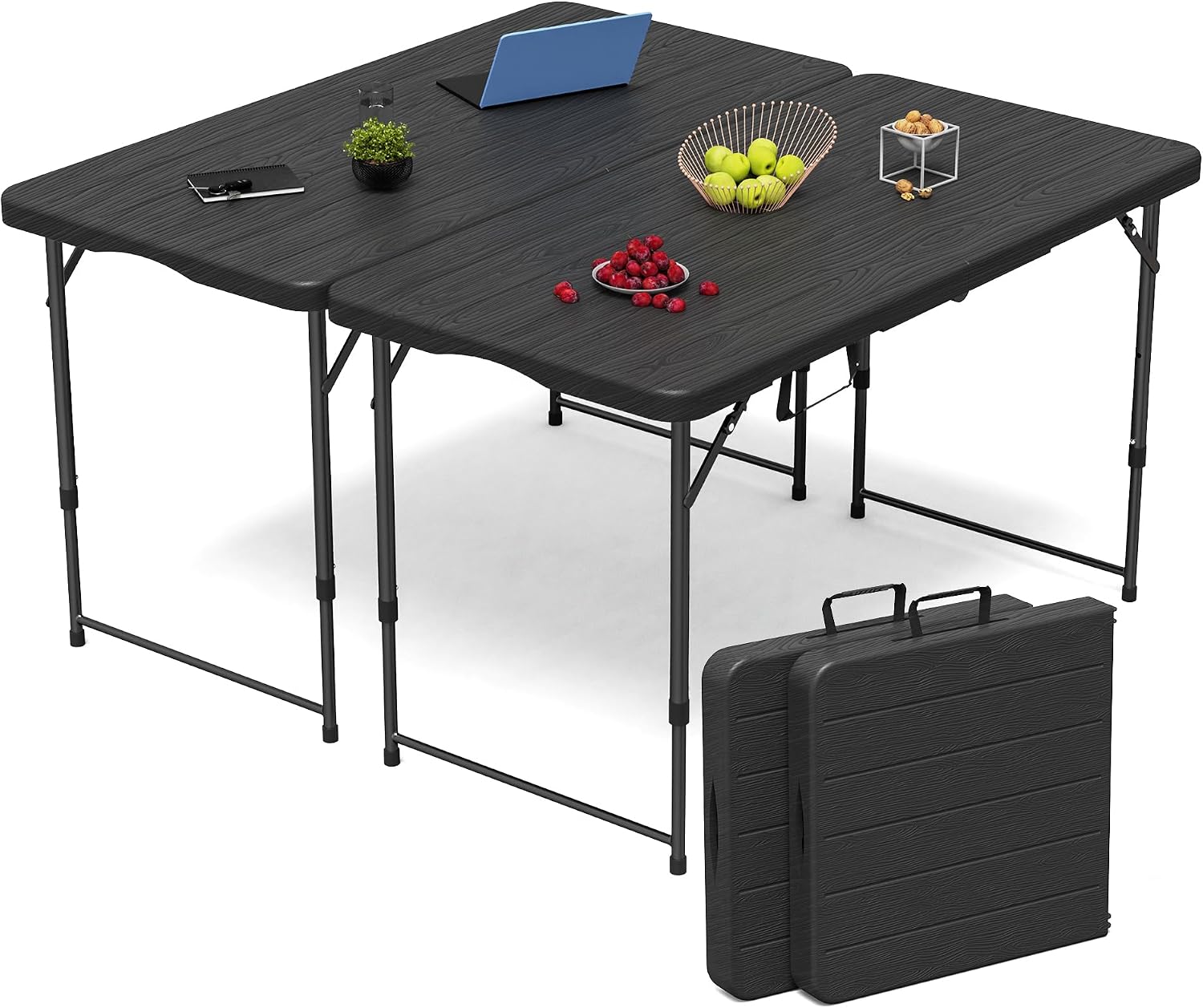 6 Foot Folding Table 2 Pack, 6 FT Foldable Plastic Table, Heavy Duty - Image 11
