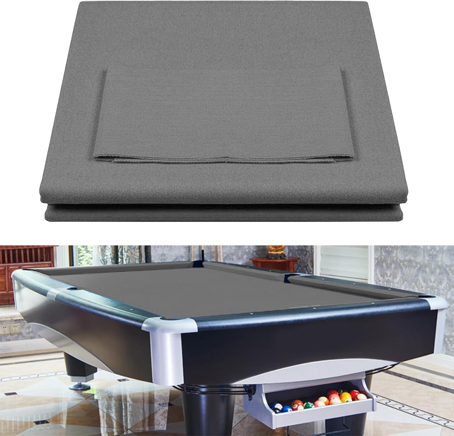 Worsted Blend Billiard Cloth Pool Table Felt for 7' 8' 9' Table - Image 4