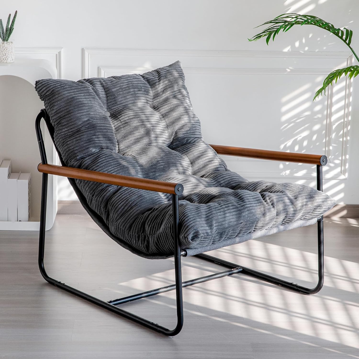 Modern Accent Chair, Comfy Living Room Chair with Metal Frame - Image 3