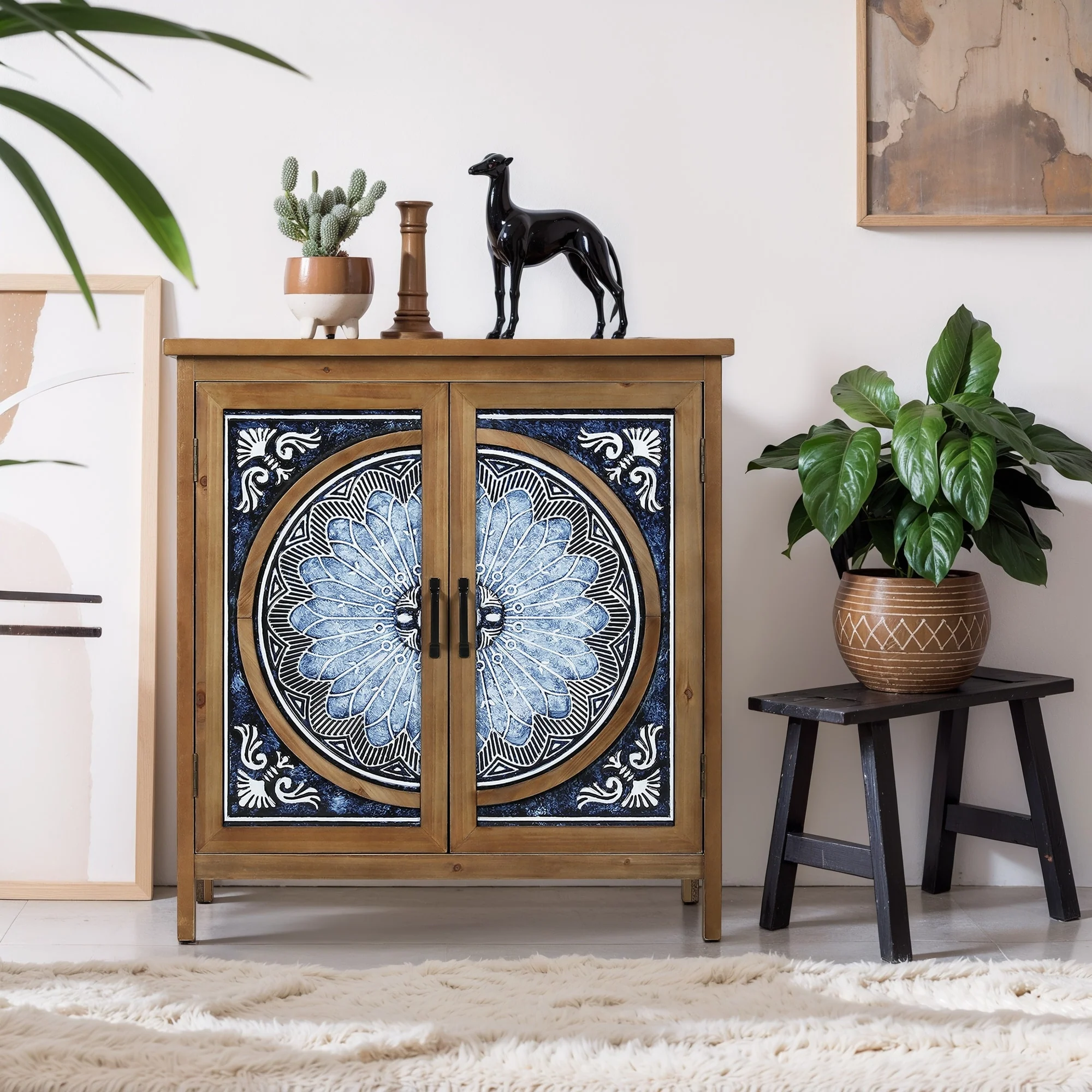 Vintage Storage Accent Cabinet, Small Sideboard Buffet Cabinet for Bedroom, Living Room and Entryway - Image 3