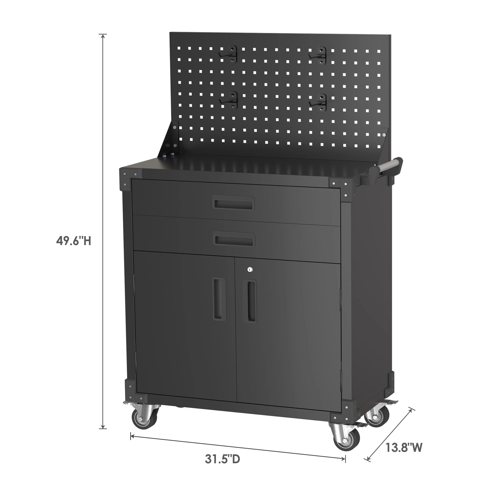 Aobabo Metal Storage Cabinet with Lock,Garage Storage Cabinet with Wheels,72In Steel Storage Cabinet for Garage Home Storage, Black Required-Assembly - Image 87