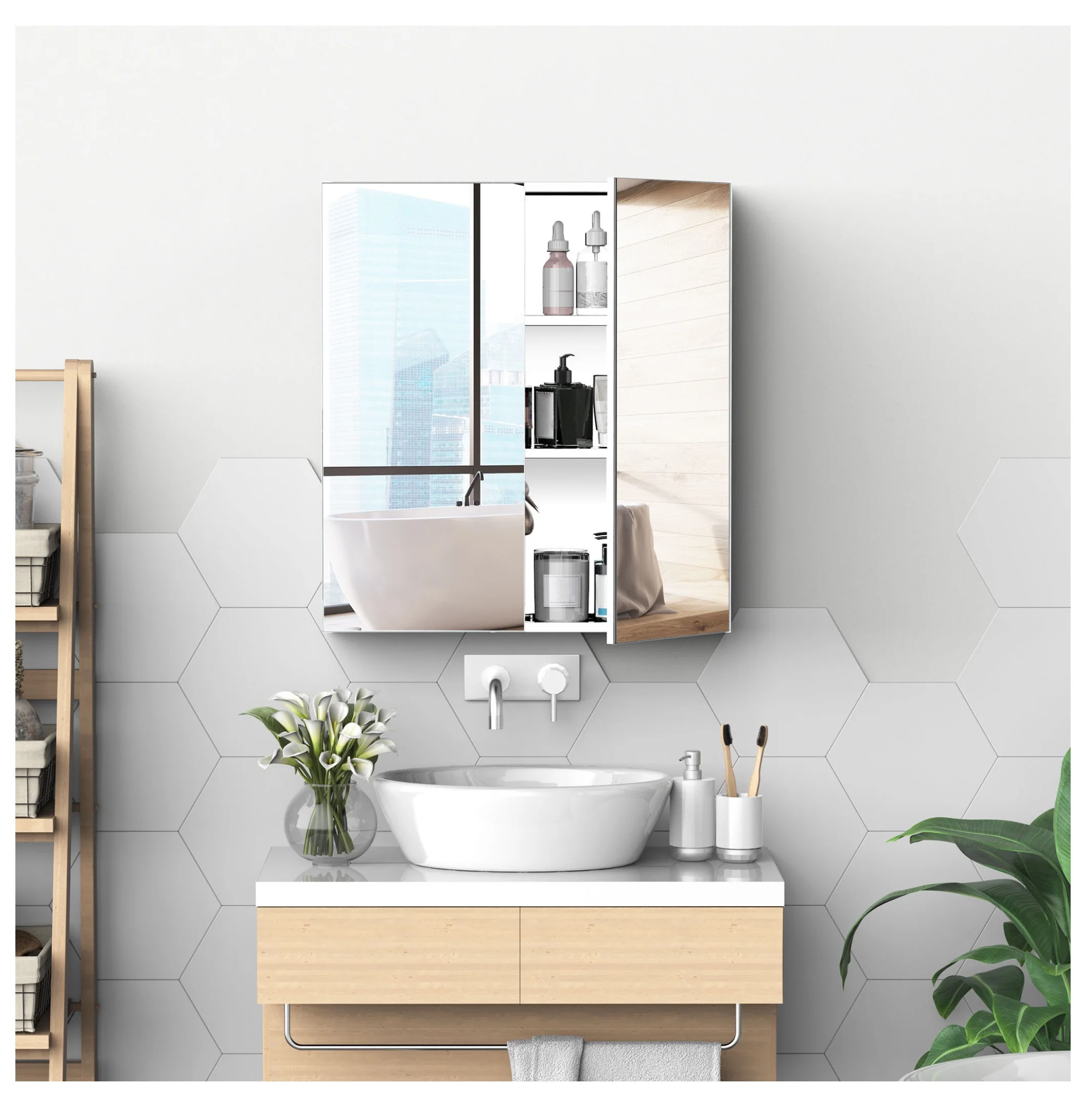Black Tall Storage Cabinet with 3 Drawers and Adjustable Shelves for Bathroom, Study, Office and Interior, MDF Board with Painted Finish Black + MDF - Image 44