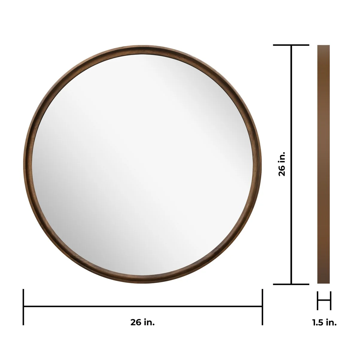 Classic Farmhouse Round Wall Mirror, Wooden Frame Decorative Accent Mirror for Living Room, Bedroom and Entryway - Image 20